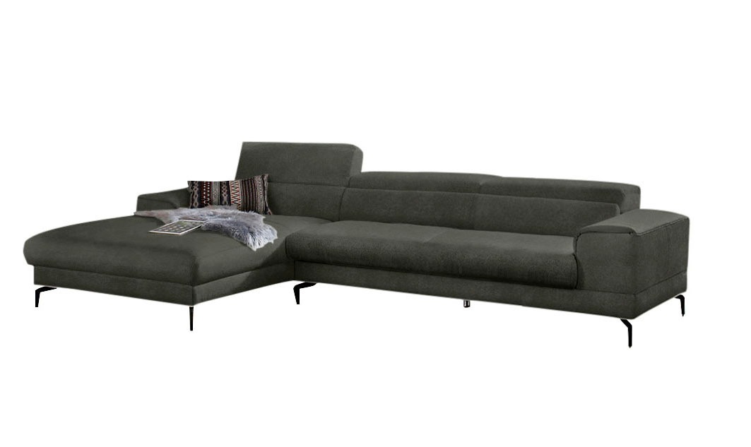 W.SCHILLIG Ecksofa »piedroo, Designsofa mit tollem Sitzkomfort, bequem, L-Form«, Kopfteilverstellung, wahlweise mit Sitztiefenverstellung, Breite 343cm