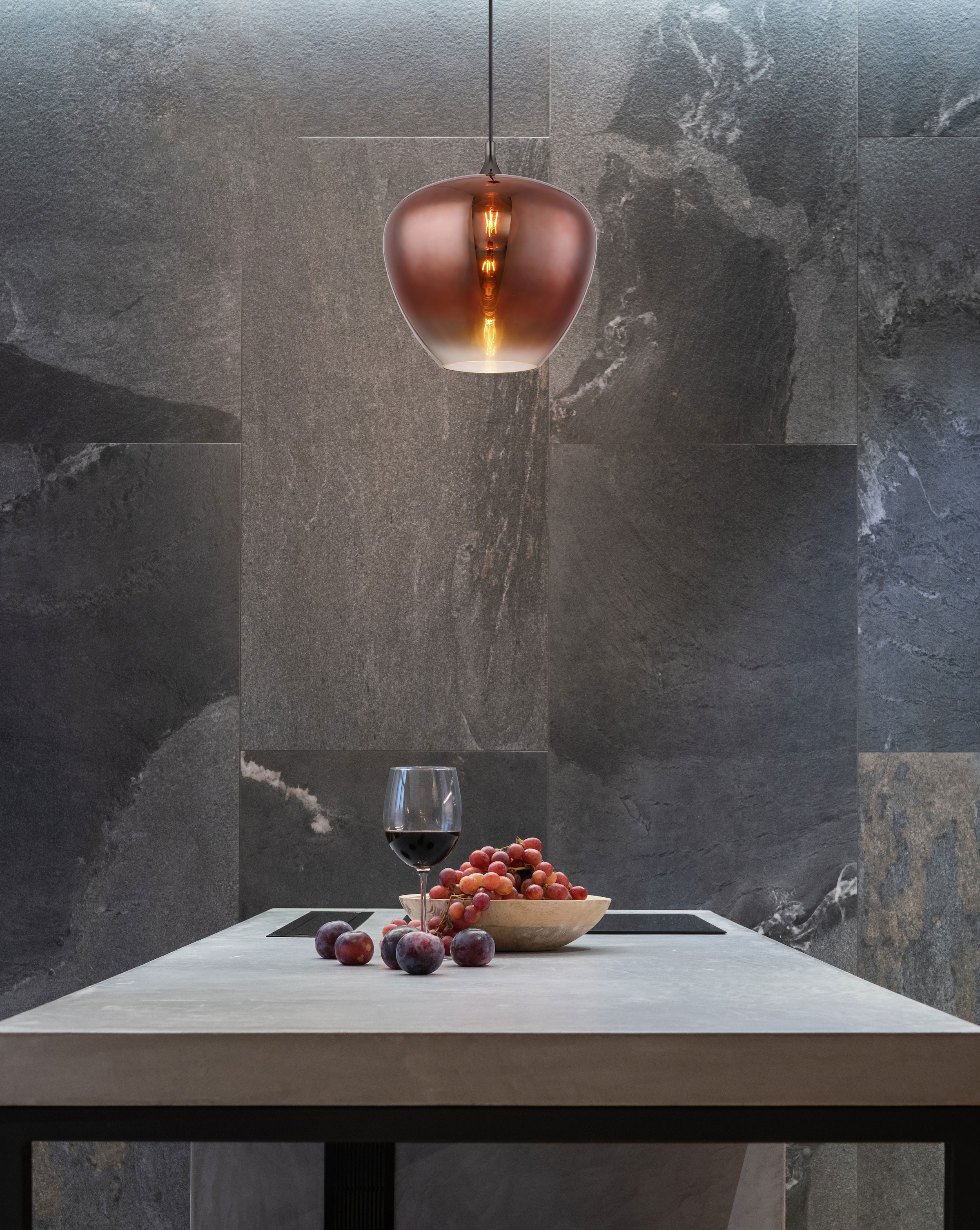 GLOBO LIGHTING Hängeleuchte »MAXY« E27 1 Stk. Hängelampe/Pendell./Glas kupferfarben/klar verlaufend/Höhe kürzbar