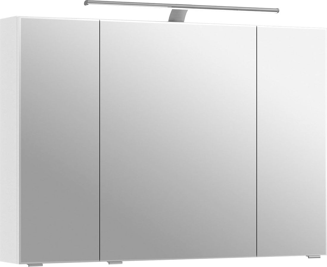 Saphir Badmöbel-Set »6005 Sprint 3-teilig, Keramik-Waschtisch mit LED-Spiegelschrank«, (4 St.), Unterschrank, inkl. Türdämpfer, 4 Türen, 3 Schubladen, Bad-Set