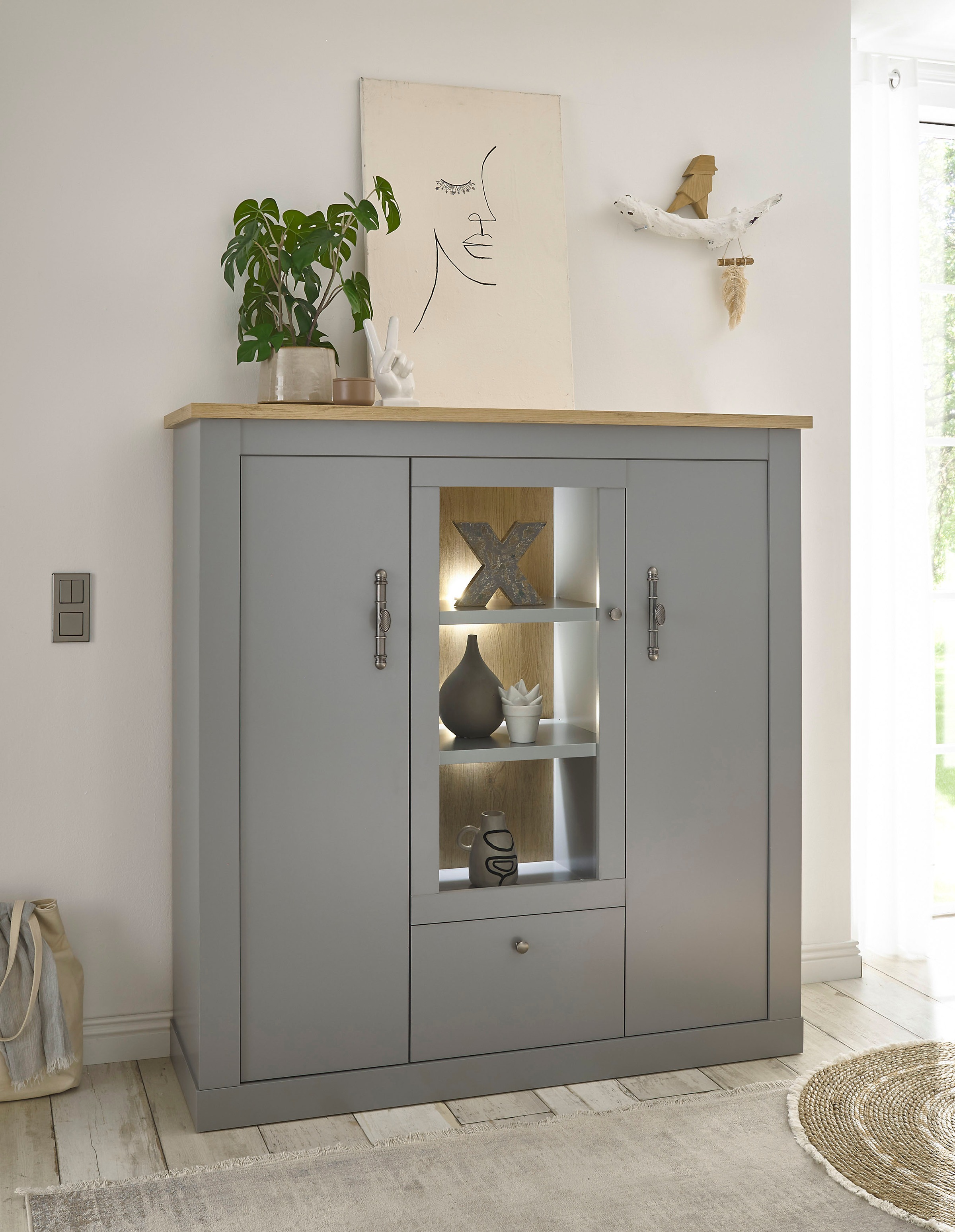 Home affaire Highboard "CHAMBORD", Breite ca. 138 cm günstig online kaufen