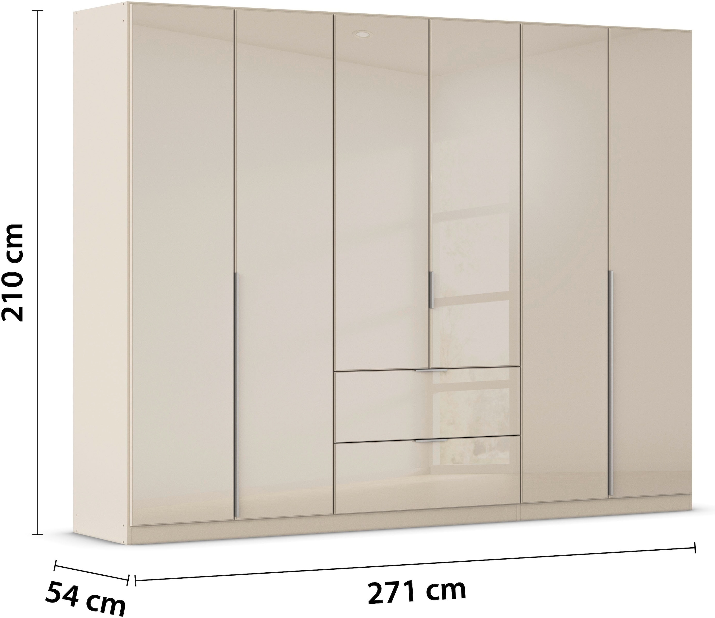 rauch Drehtürenschrank »Kleiderschrank Kleiderschränke Schrank Garderobe AGORDO mit Glasfront«, mit Außenschubkästen, in 6 Breiten und 2 Höhen MADE IN GERMANY