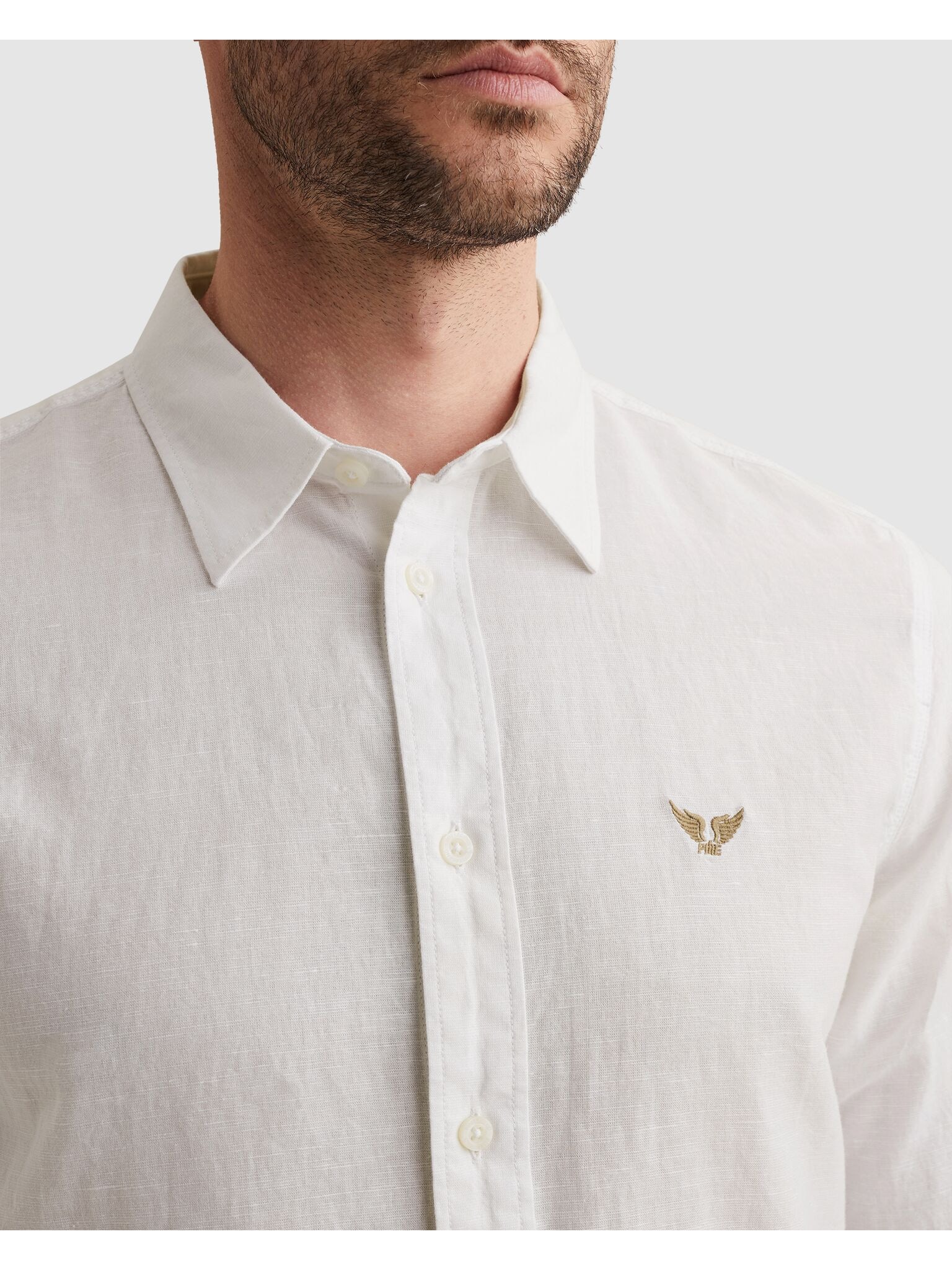 PME LEGEND Langarmhemd mit Logo Stickerei