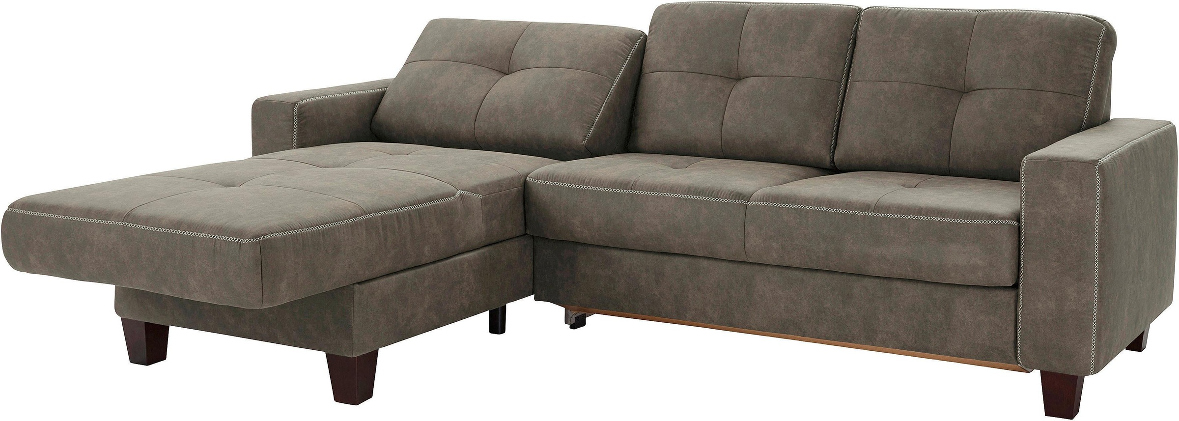 Places of Style Ecksofa »Varese L-Form«, wahlweise mit Bettfunktion und Vorziehfunktion