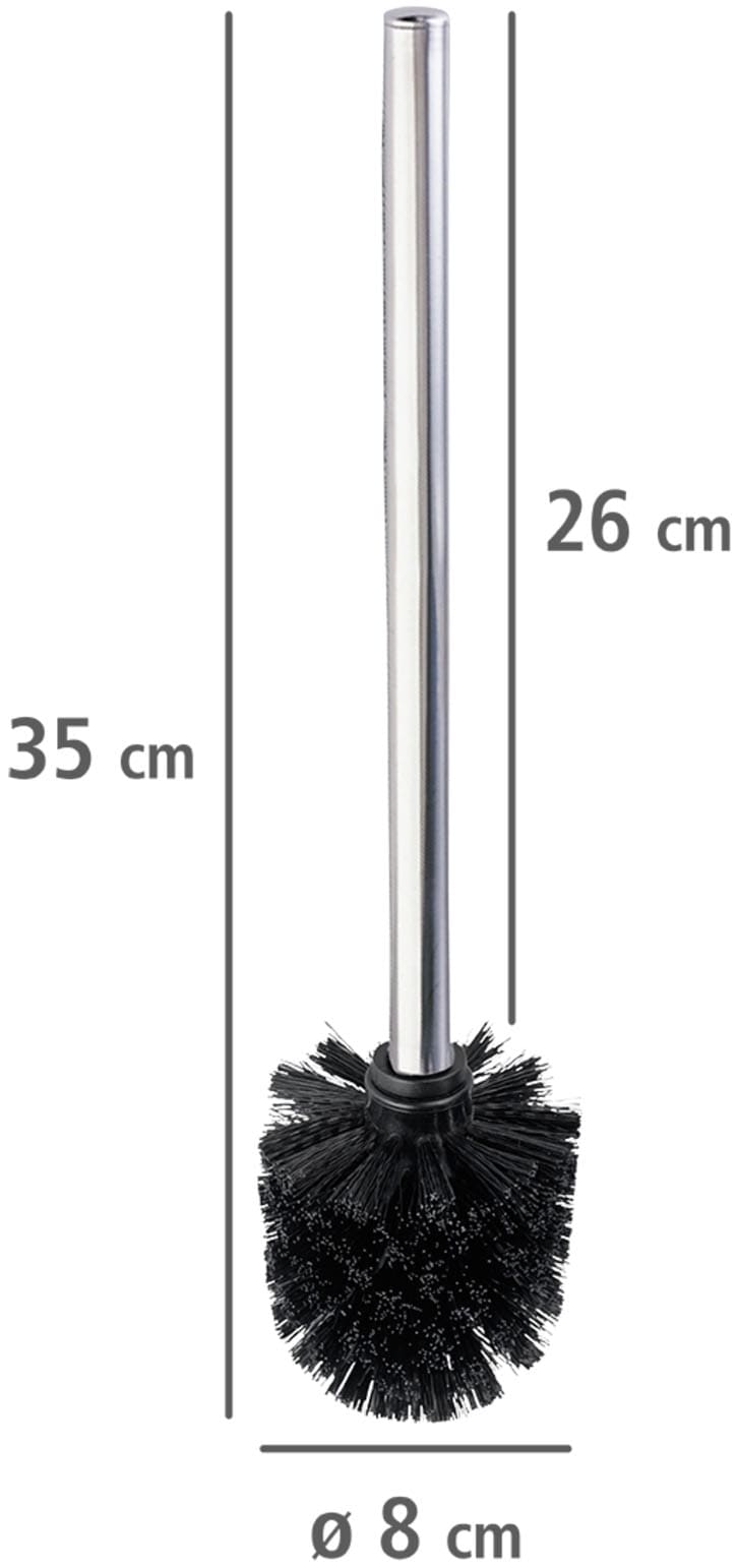 WENKO WC-Reinigungsbürste Set 4 Stk. aus Edelstahl | Kunststoff WC-Bürste mit Edelstahlstiel und Kunststoffborsten, Ø 8 cm