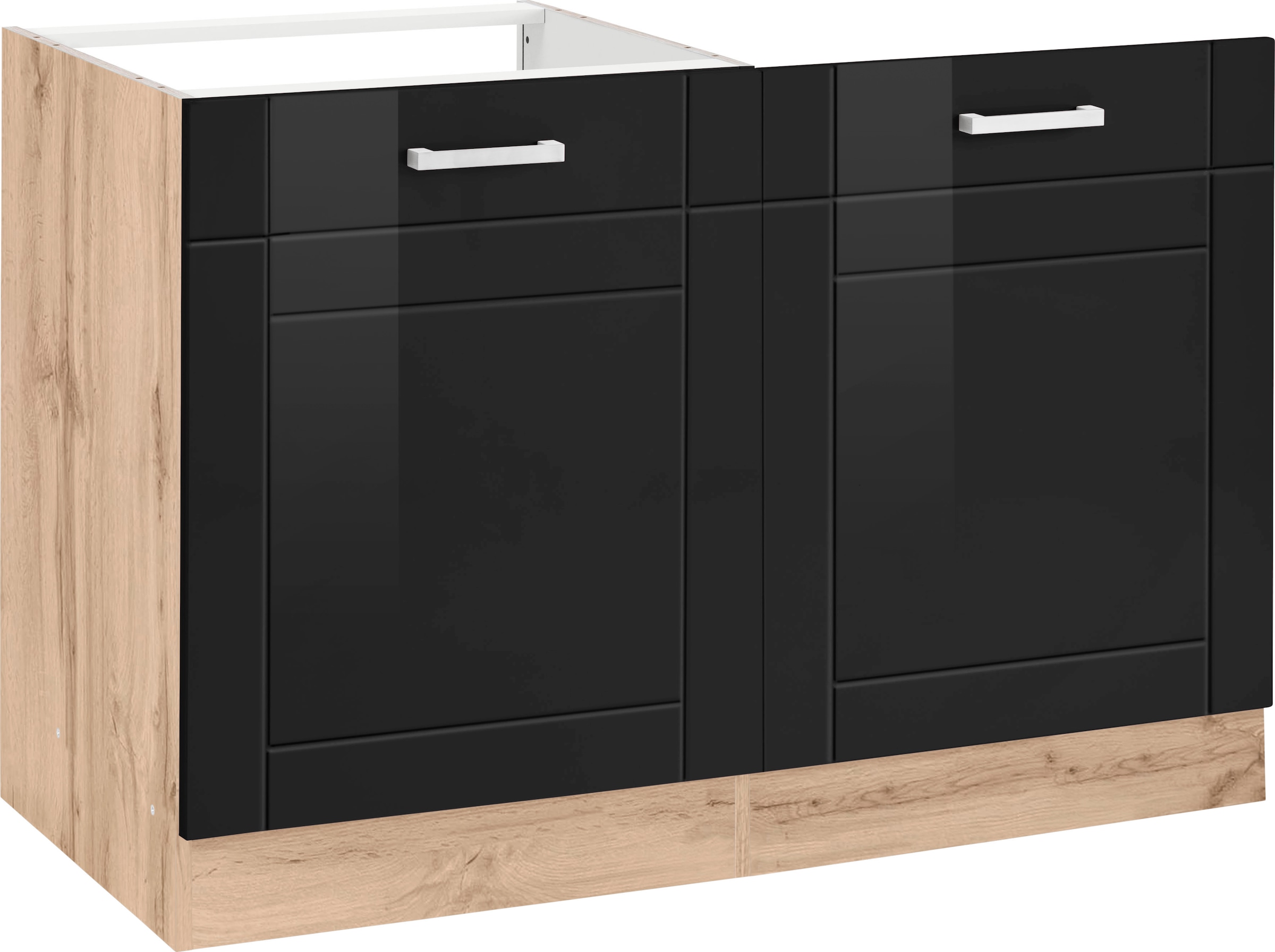 HELD MÖBEL Spülenschrank »Tinnum«, 120 cm breit, MDF-Fronten, Metallgriffe,  inklusive Einbauspüle auf Rechnung kaufen