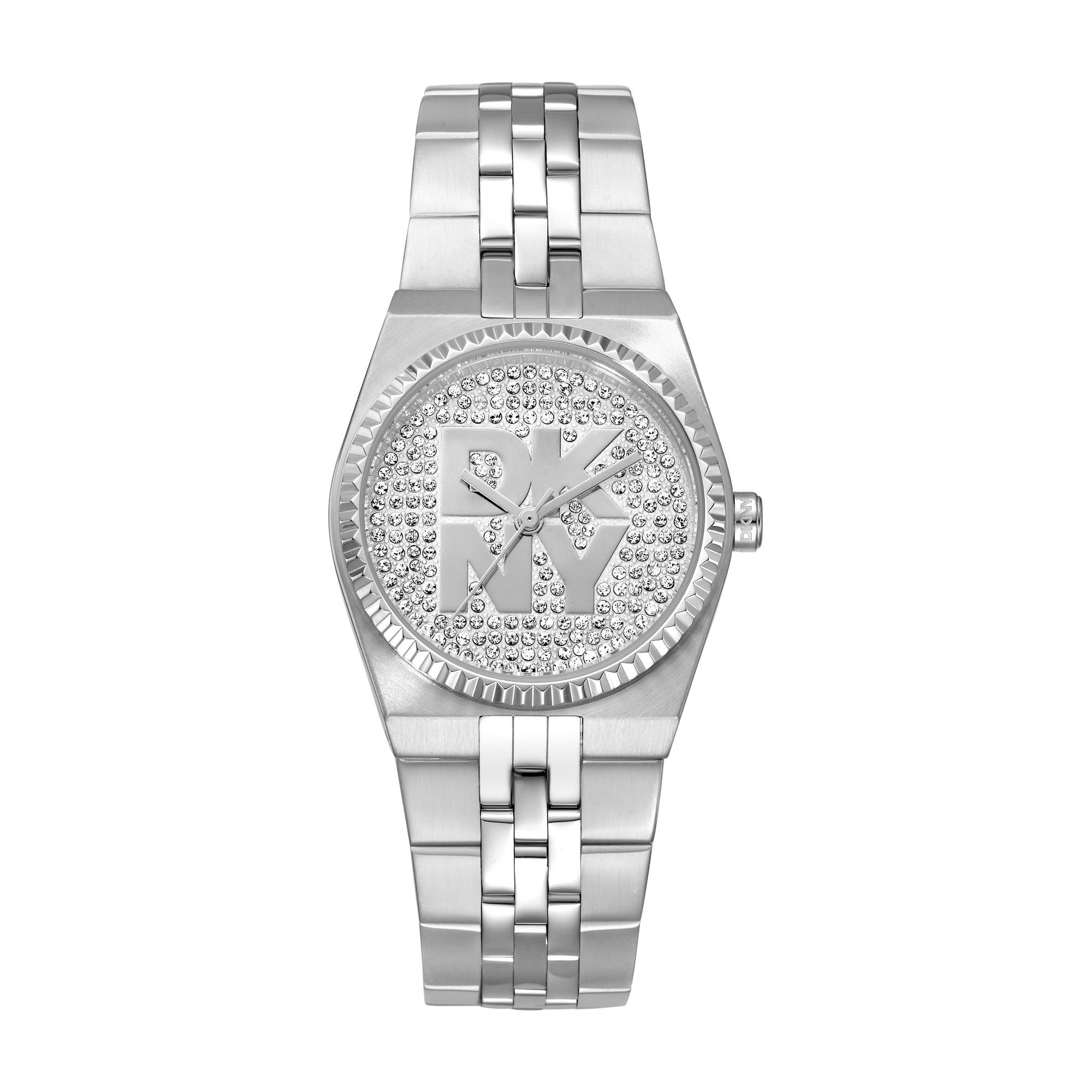 DKNY Quarzuhr »Logo Watch« Armbanduhr, Damenuhr, Edelstahlarmband, analog
