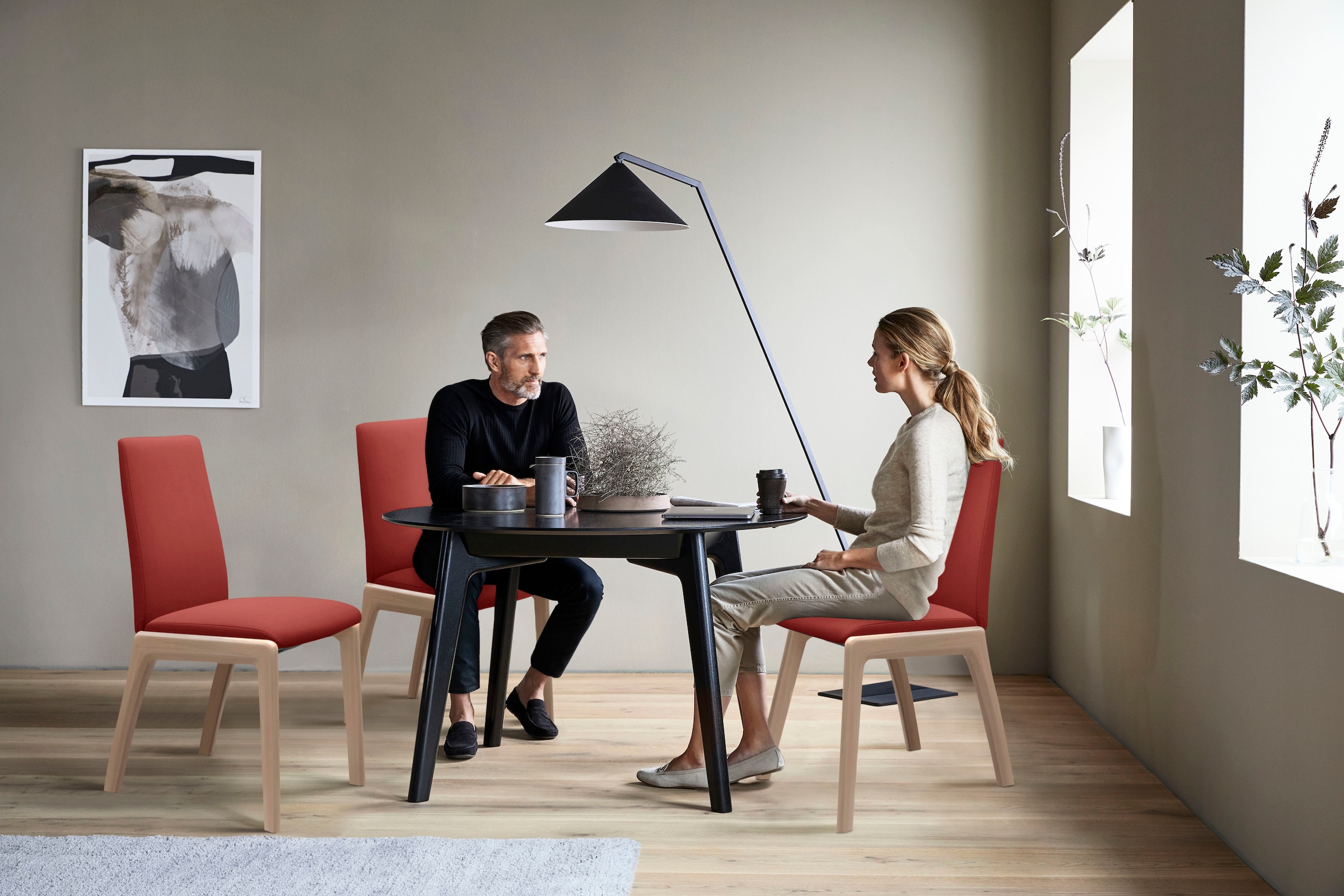 Stressless® Polsterstuhl »Laurel«, Microfaser DINAMICA, Low Back, Größe M, mit abgerundeten Beinen in Schwarz