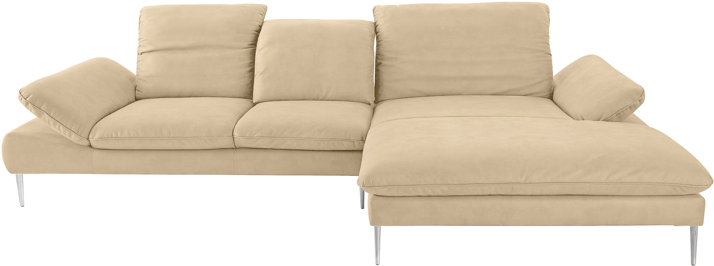 W.SCHILLIG Ecksofa »enjoy&MORE, Designsofa, bequem, zeitlos und elegant, L-Form«, mit Sitztiefenverstellung, Füße Chrom glänzend, Breite 340 cm