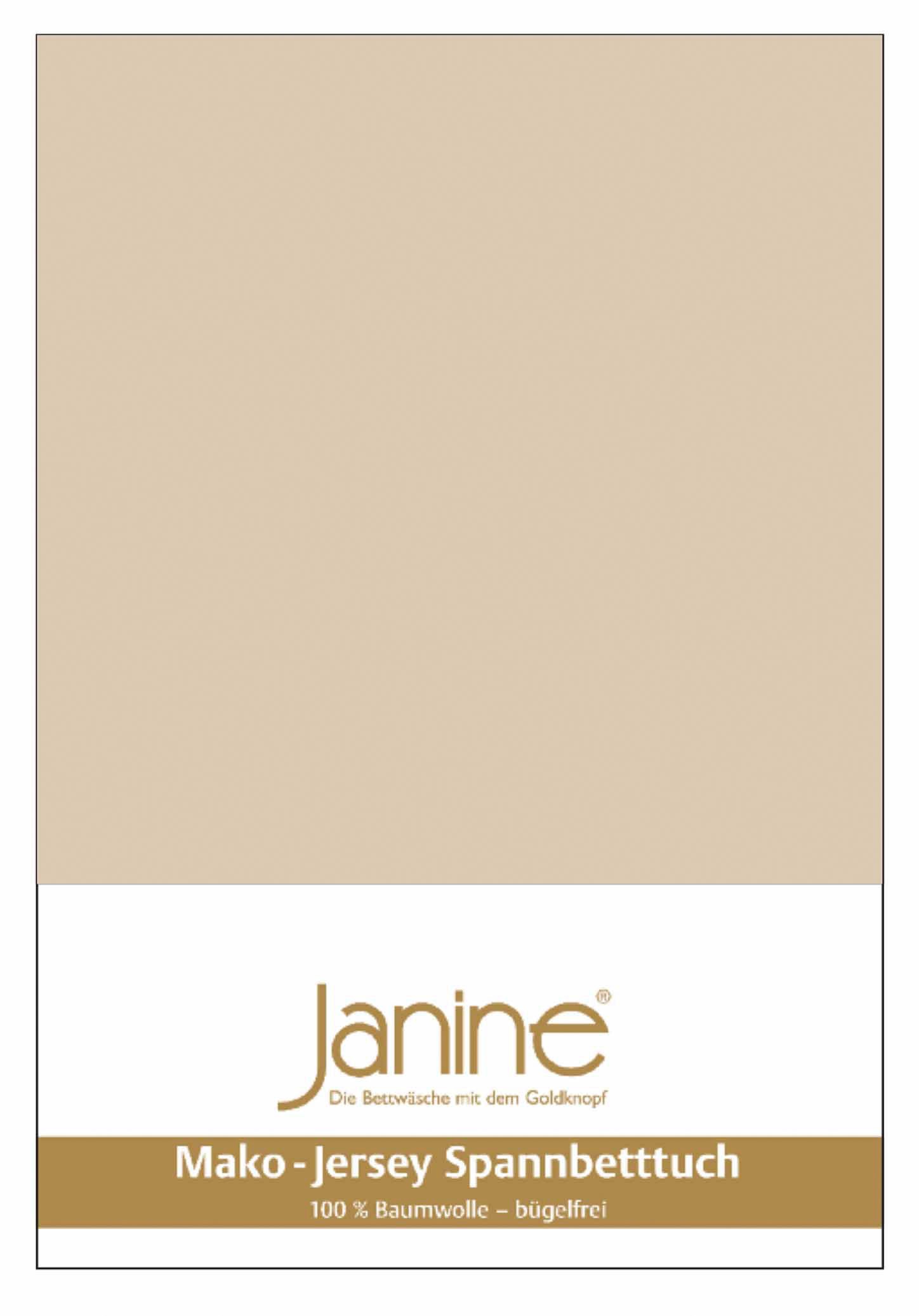 Janine Janine Spannbetttuch Mako-Feinjersey 5007 sand (29) Größe:  150x200 günstig online kaufen