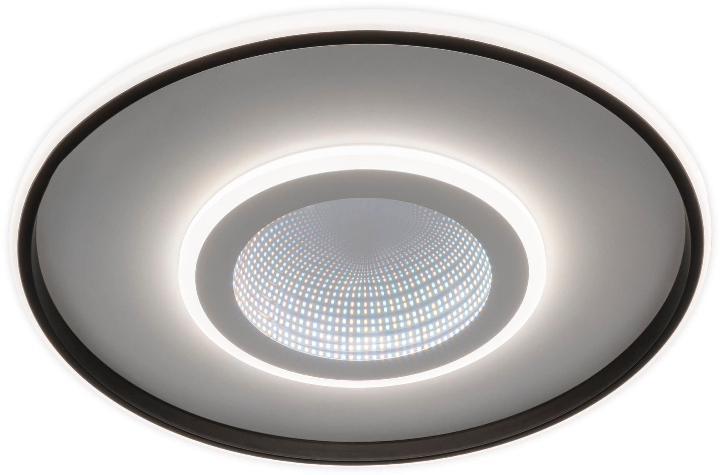 my home LED Deckenleuchte »Mona Deckenlampe mit Infinity 3D Effekt«, 1 flammig, Leuchtmittel LED-Board | LED fest integriert, D: 50cm, dimmbar, inkl. Memory, CCT, Fernbedienung, 40W, Tunnel Mirror