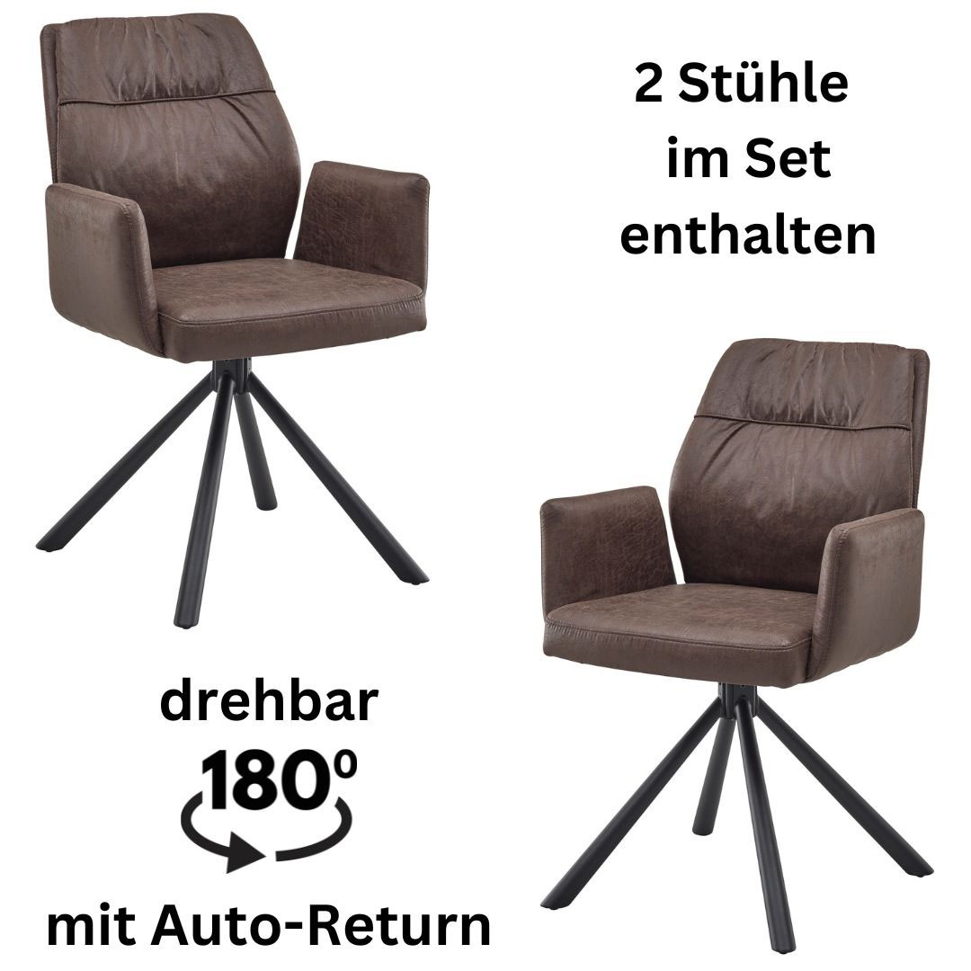 Stolkom Armlehnstuhl »Mara«, (Set), 2 St., Microfaser, 180 grad drehbar mit günstig online kaufen