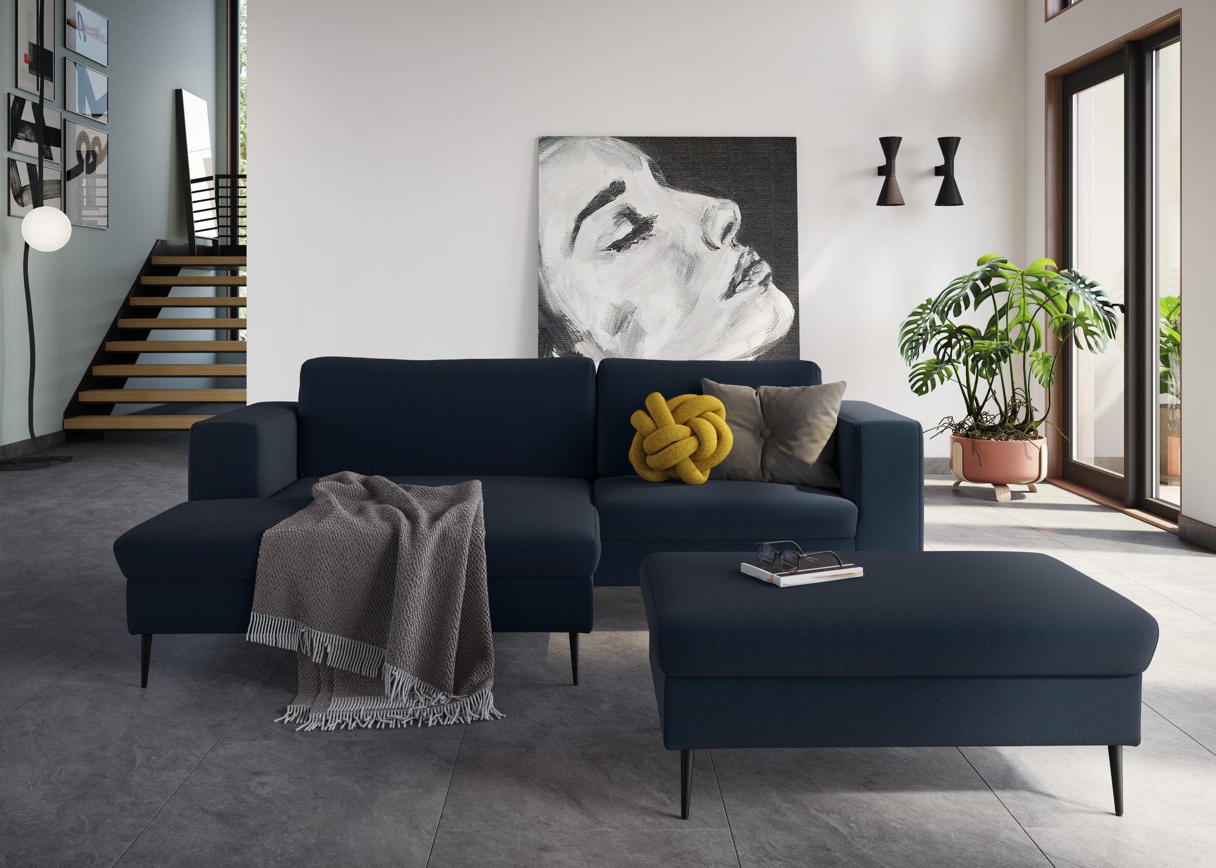 DOMO collection Sitzhocker »Modica«, passend zur Serie, auch in Cord
