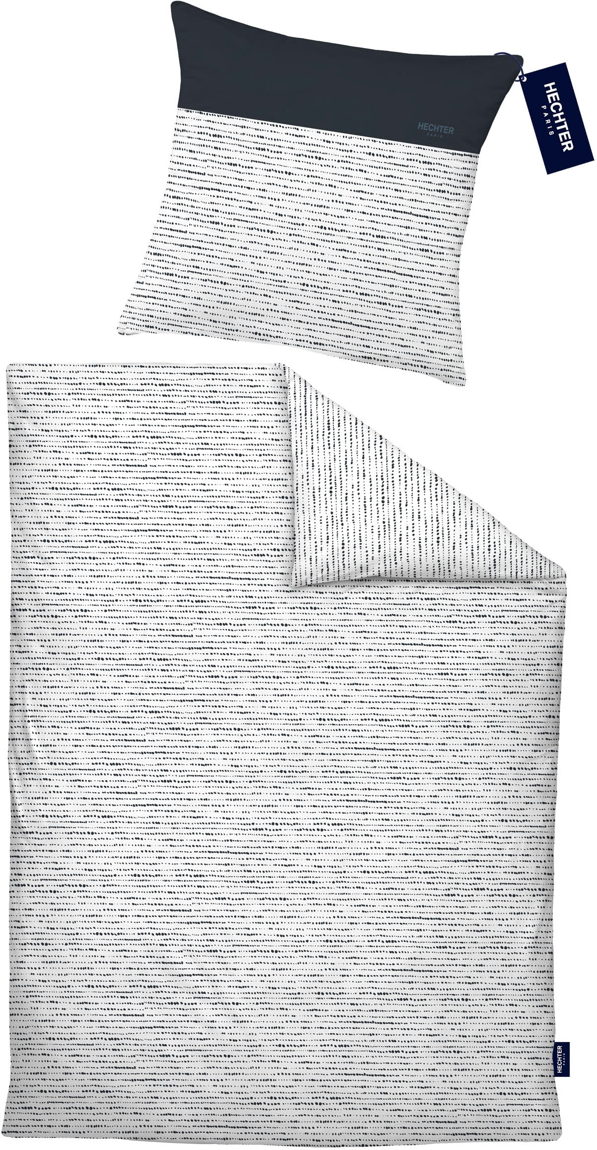 HECHTER PARIS Wendebettwäsche »0041307« 2 Stk. tlg. hautsympathisch, 100% Baumwolle, Reißverschluss, ganzjährig, LOGO