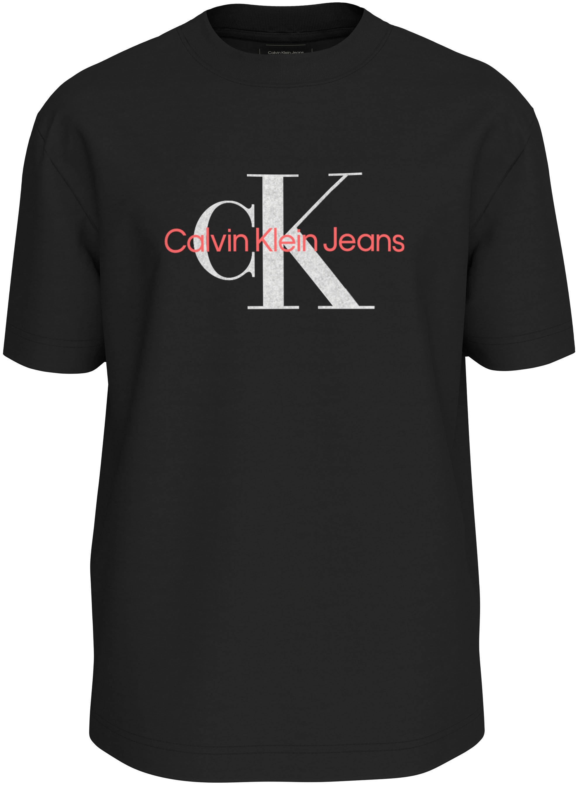 Calvin Klein Jeans Rundhalsshirt »TEXTURED MONOLOGO TEE«, Logodruck