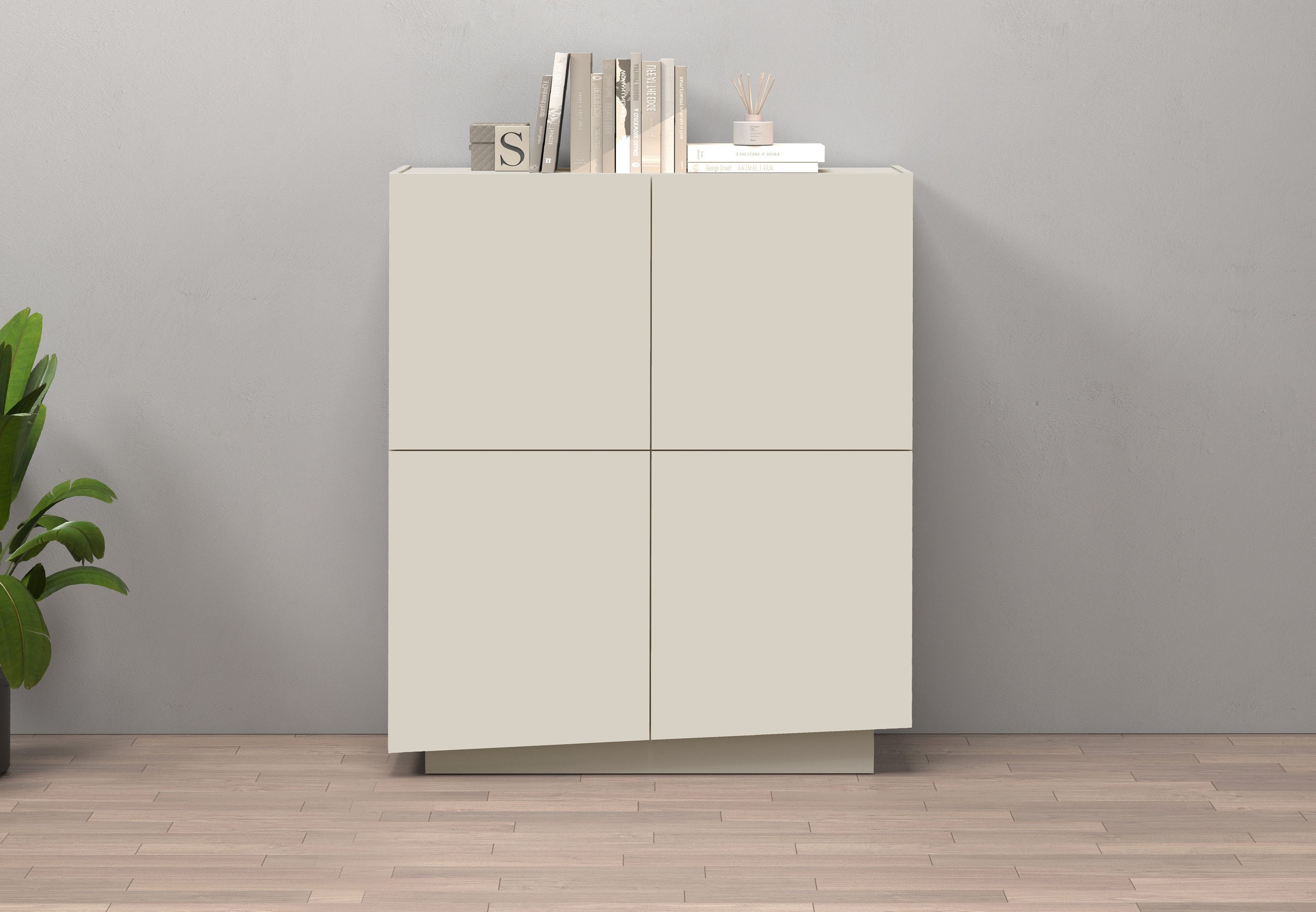 INOSIGN Highboard »VELA, Highboard, Höhe 120 cm,Design mit schrägen Türen« günstig online kaufen