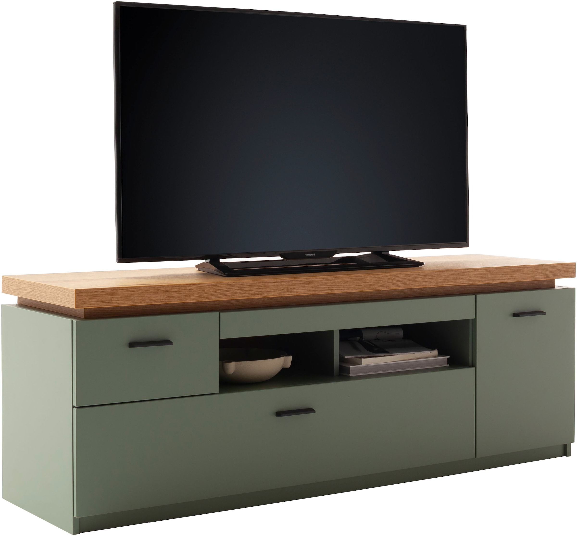 MCA furniture Lowboard »MONIZ TV-Element«, TV-Schrank, 2 Türen, 2 Schubkästen, 2 offene Fächer, 156 cm breit