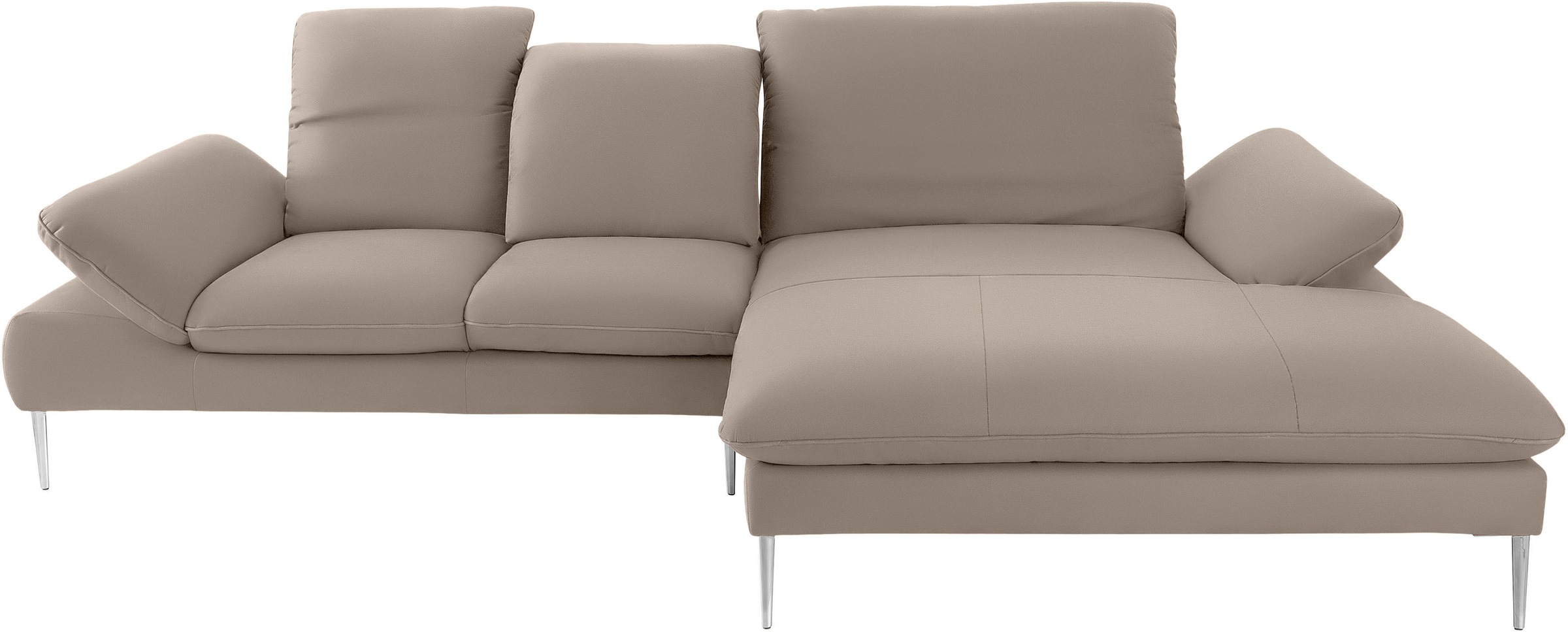 W.SCHILLIG Ecksofa »enjoy&MORE, Designsofa, elegant und bequem, L-Form«, mit Sitztiefenverstellung, Füße Chrom glänzend, Breite 310 cm