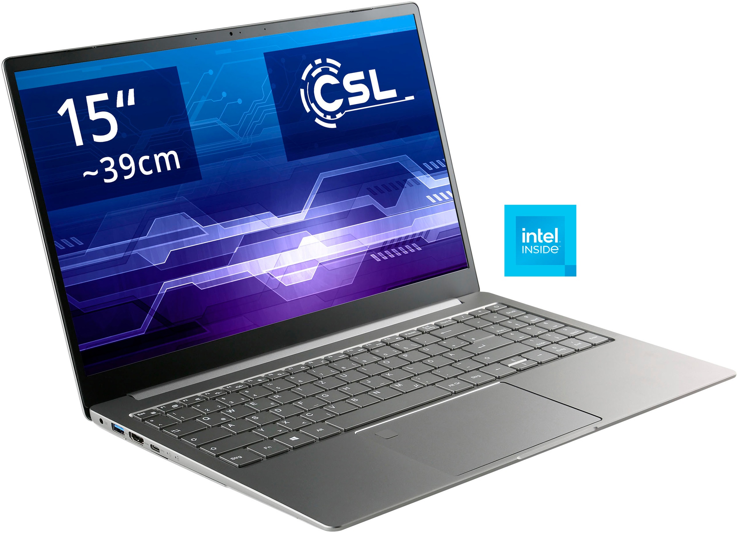 CSL Notebook »R'Evolve C15 v3« 39, 6 cm / 15, 6 ′′ Intel N-Reihe UHD Graphics 1.000 GB SSD silber Windows 11 Home, 64 Bit, AC WLAN 867 MBit/s,...