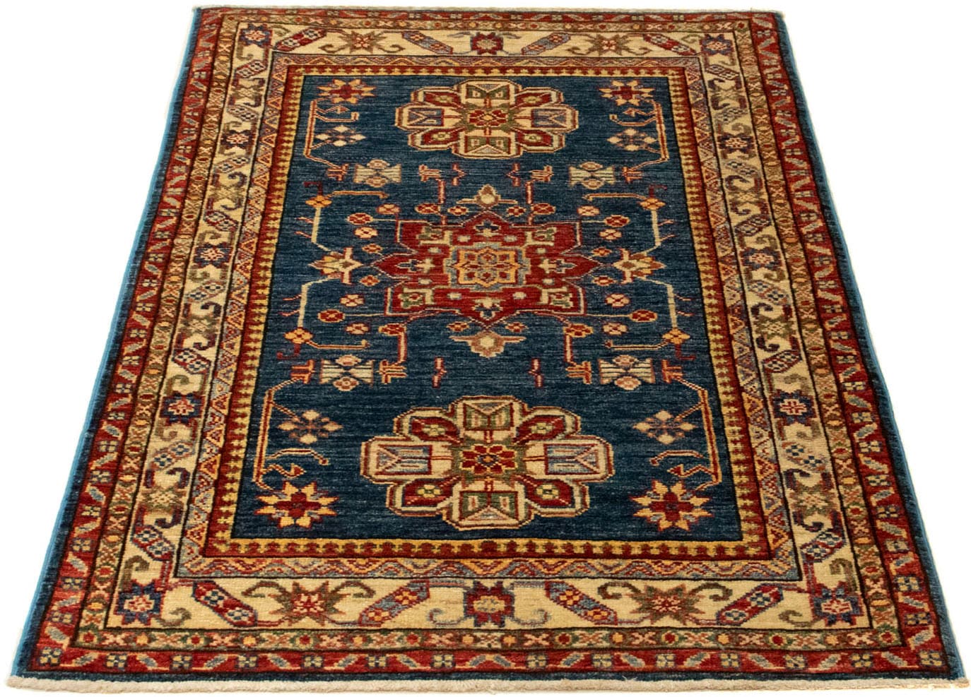 morgenland Orientteppich »Ziegler - Kazak - 126 x 85 cm - blau«, rechteckig günstig online kaufen