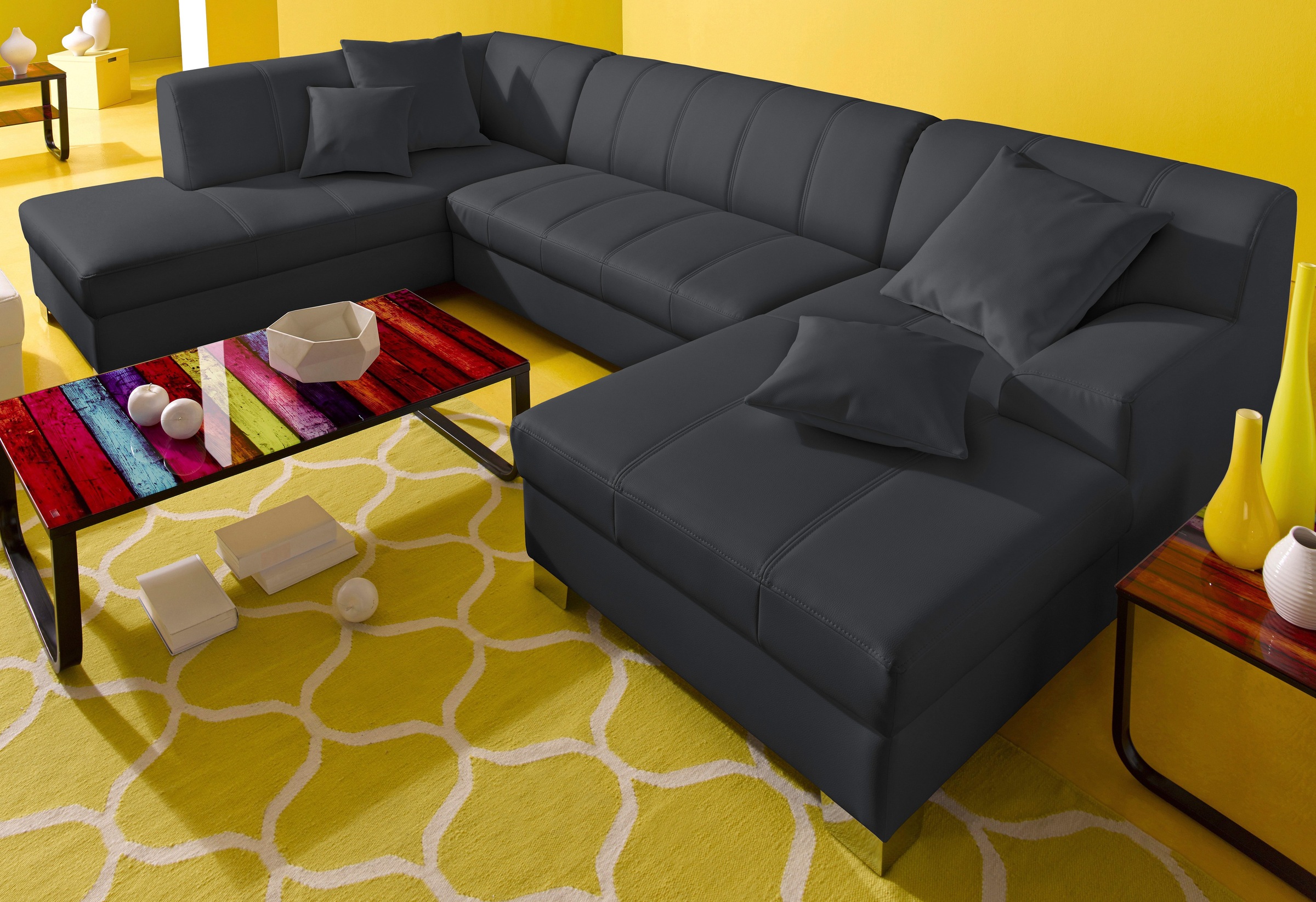 DOMO collection Wohnlandschaft »Turah moderne Steppung, incl. Zierkissen, a günstig online kaufen