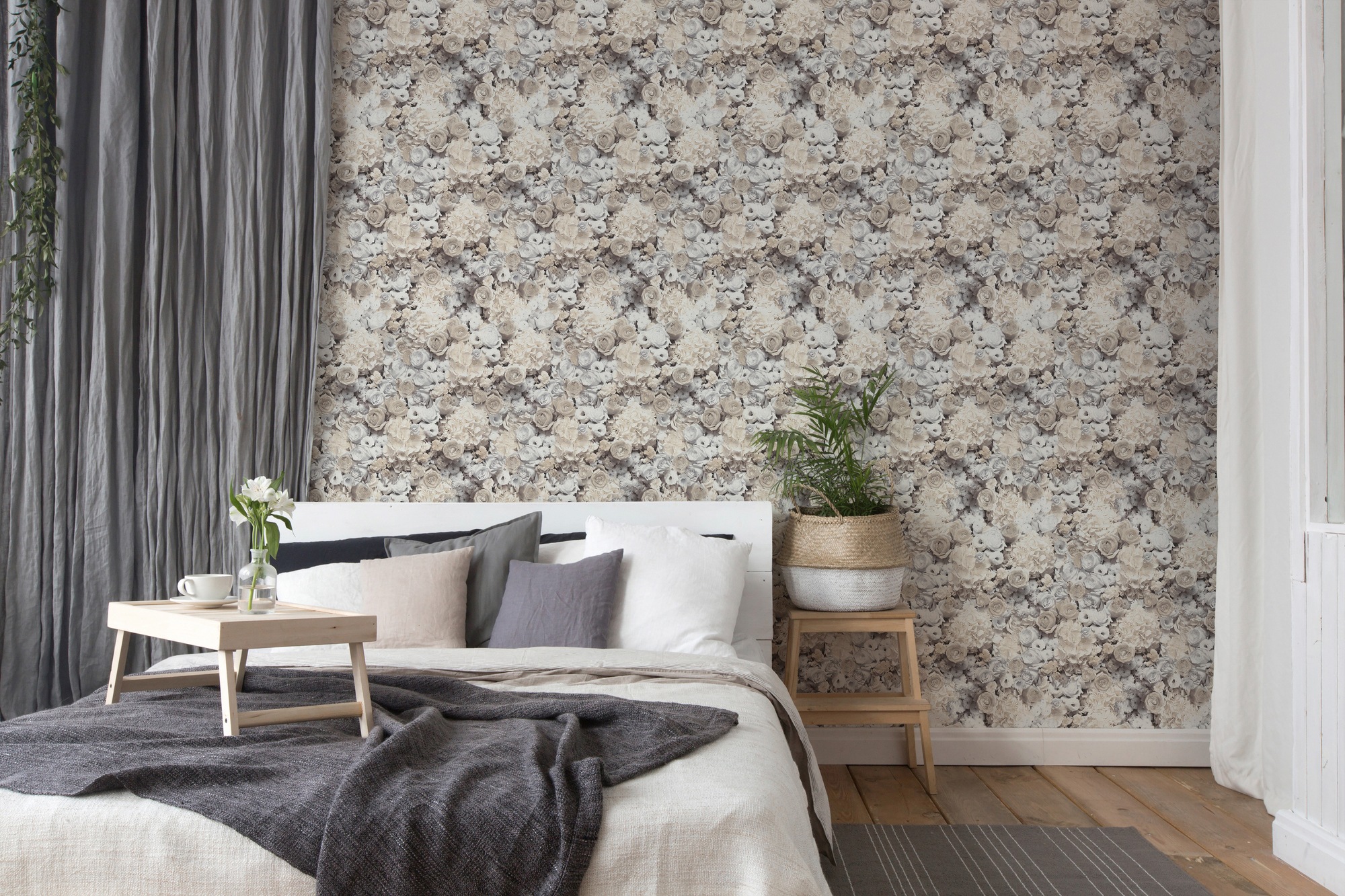 A.S. Création Vliestapete »Trendwall«, floral-botanisch-Wald, Glitzertapete Tapete Blumen Tapeten Wohnzimmer Schlafzimmer Küche Flur
