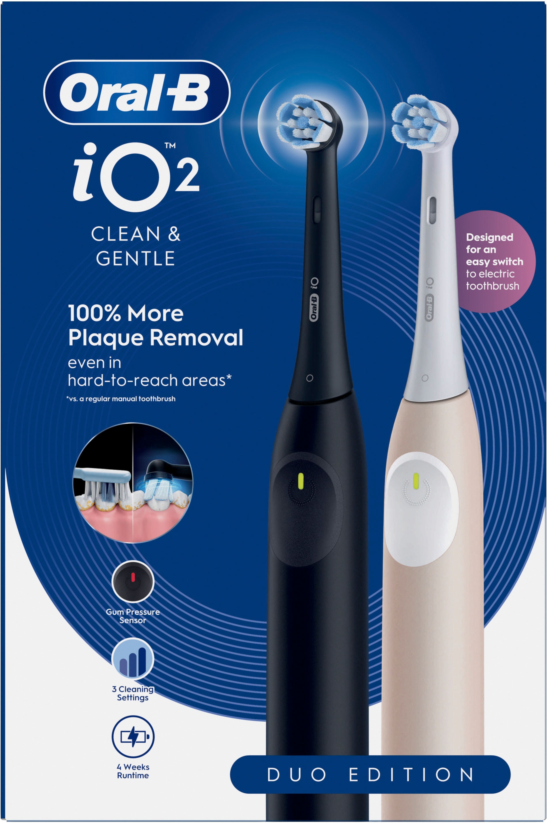 Oral-B »iO Series 2« 2 Stk. Aufsteckbürsten für die sanfte Reinigung, mit 2. Handstück