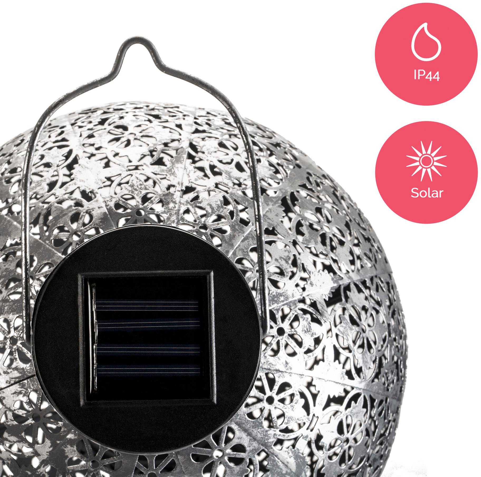 Pauleen LED Solarleuchte »Sunshine Aura«, 1 flammig, Leuchtmittel LED-Modul | LED fest integriert, LED-Modul, Solarbetrieben, Silber