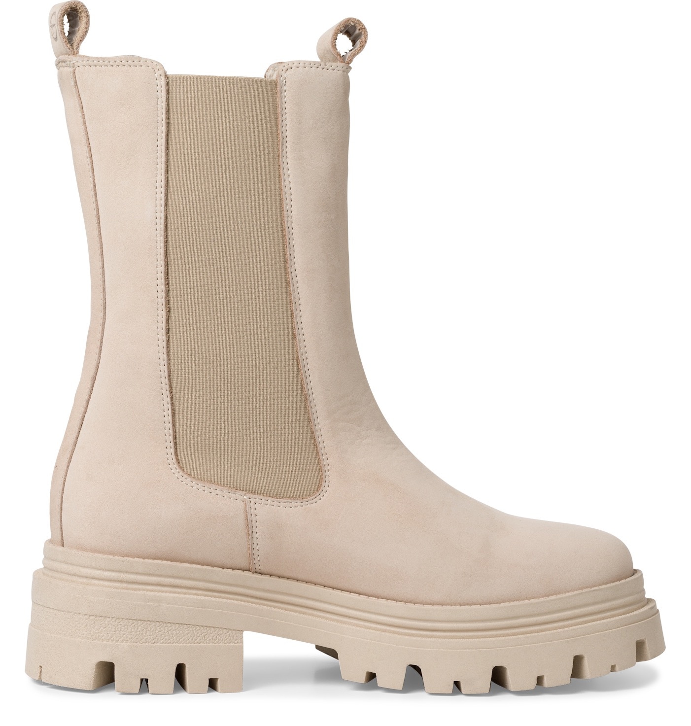 Tamaris Chelseaboots, Blockabsatz, Schlupfboots, Kurzstiefel, beidseitige Stretcheinsätze