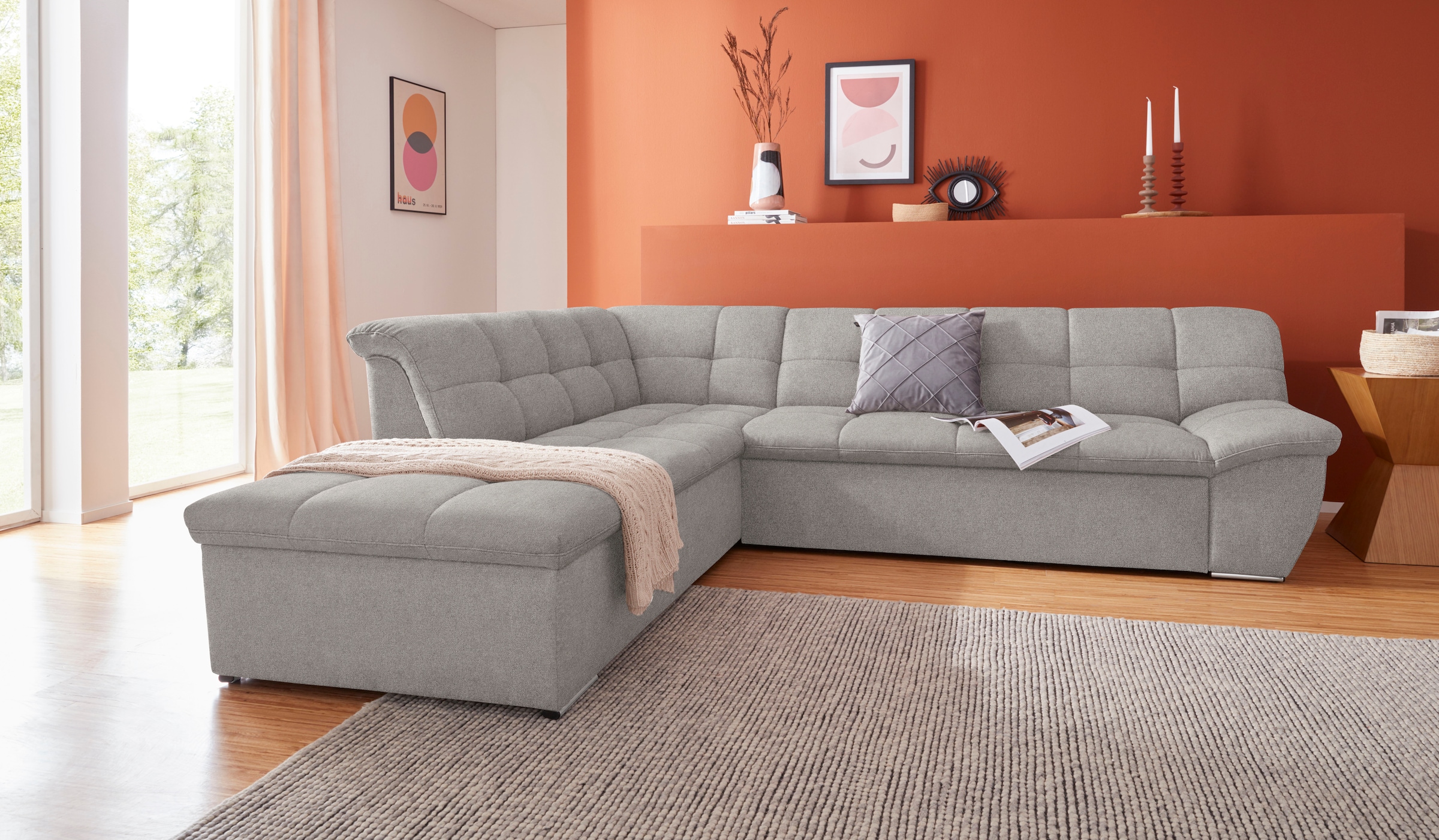 DOMO collection Ecksofa "Lagoa L-Form", wahlweise mit Bettfunktion, frei im günstig online kaufen