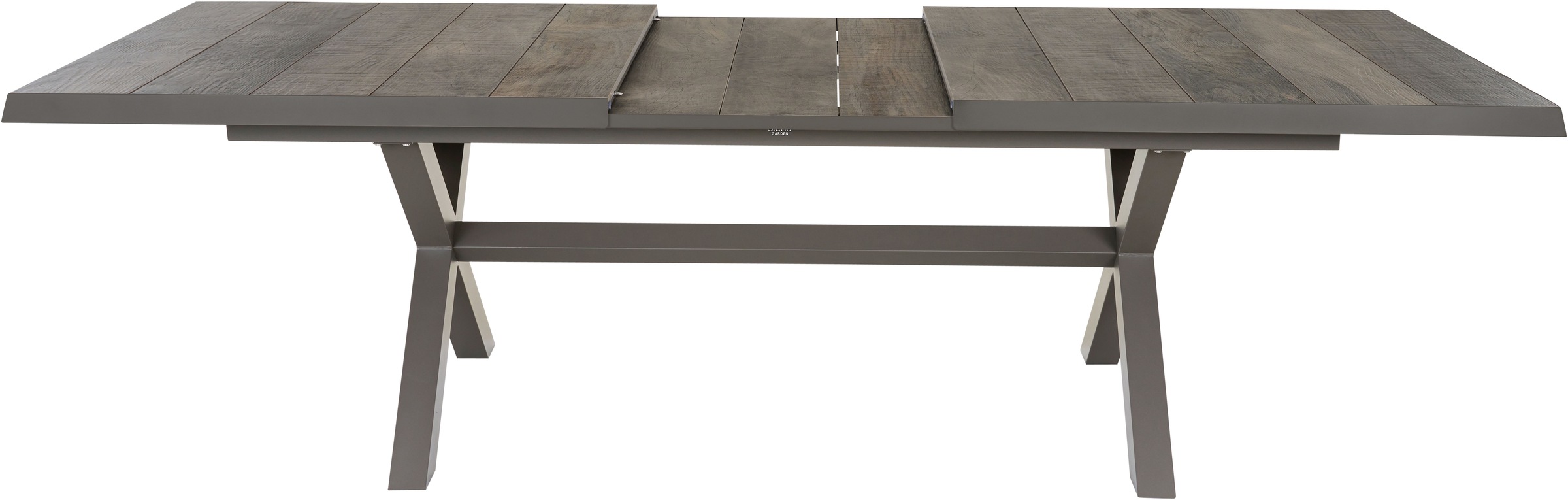 Siena Garden Gartentisch »»Sincro« Ausziehtisch 200-260x100cm mit Keramikleisten«, einfacher Synchronauszug