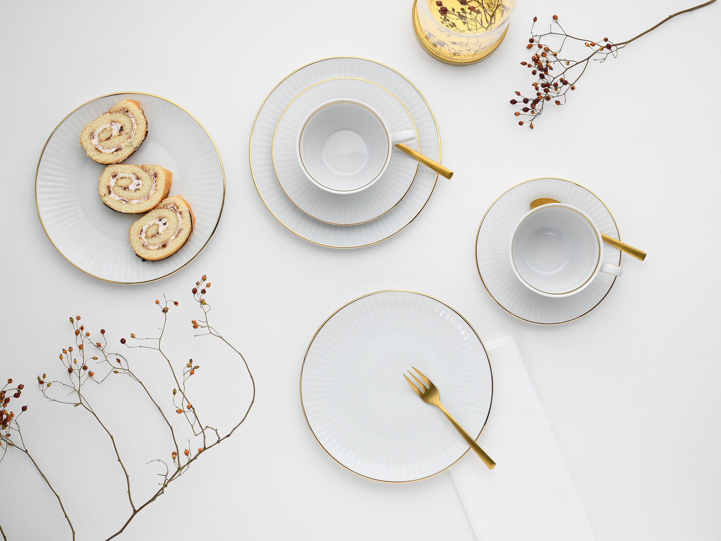 CreaTable Kaffeeservice »Valencia Gold, Kaffee-Service 18-tlg«, (Set, 18 tlg.), Elegant, Goldrand