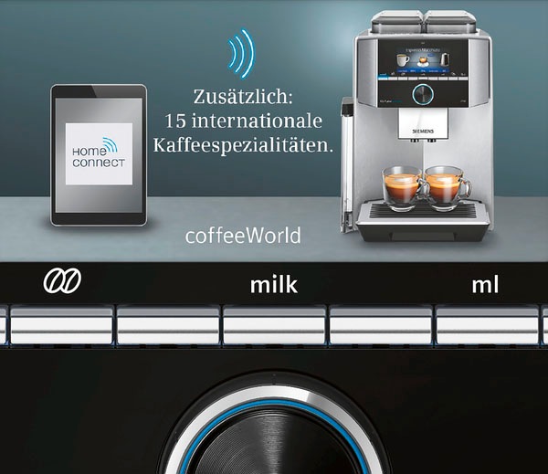 5. Bild von SIEMENS Kaffeevollautomat »EQ.9 plus connect s500 TI9558X1DE«, extra leise, automatische Reinigung, bis zu 10 individuelle Profile