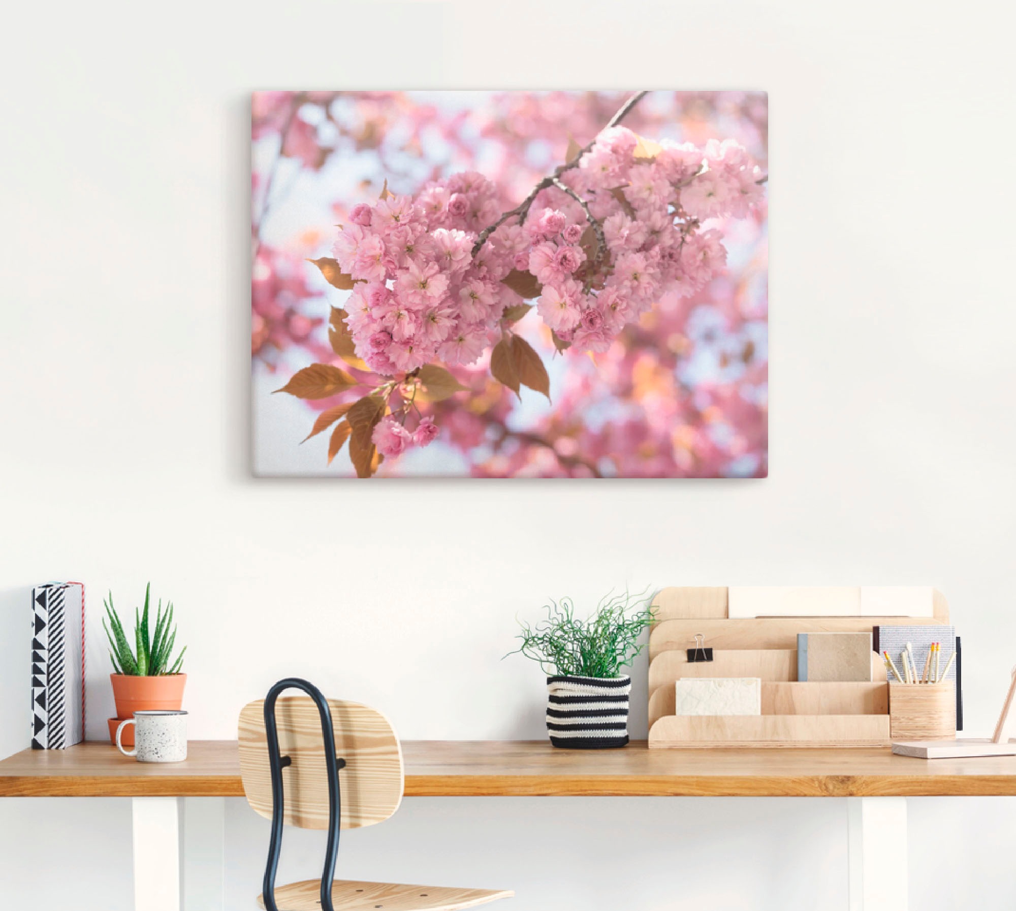Artland Wandbild »Japanische Kirschblüte in Love I«, Blumen, (1 St.), als Leinwandbild, Poster, Wandaufkleber in verschied. Größen