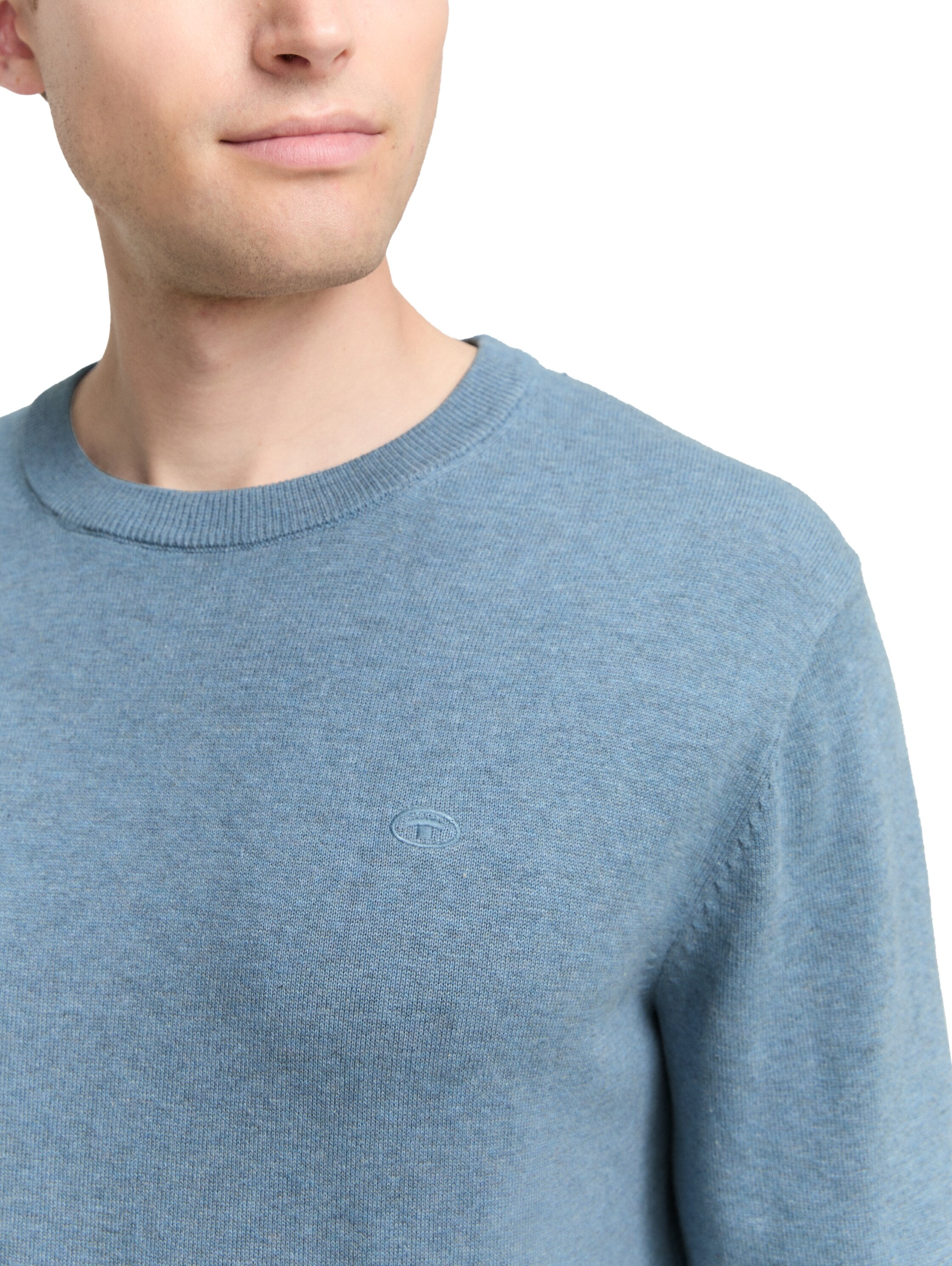 TOM TAILOR Rundhalspullover mit Logostickerei