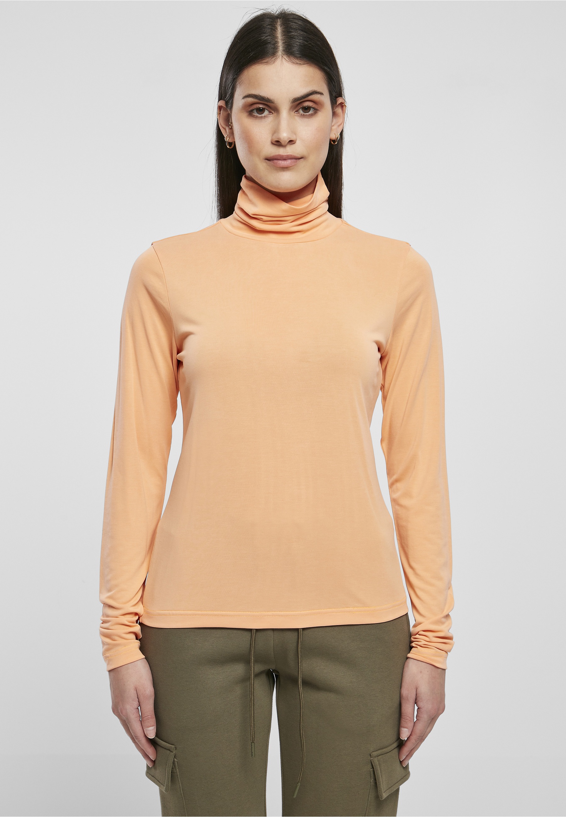 URBAN CLASSICS Langarmshirt »Urban Classics Damen Ladies Modal Turtleneck Longsleeve« 1 Stk.