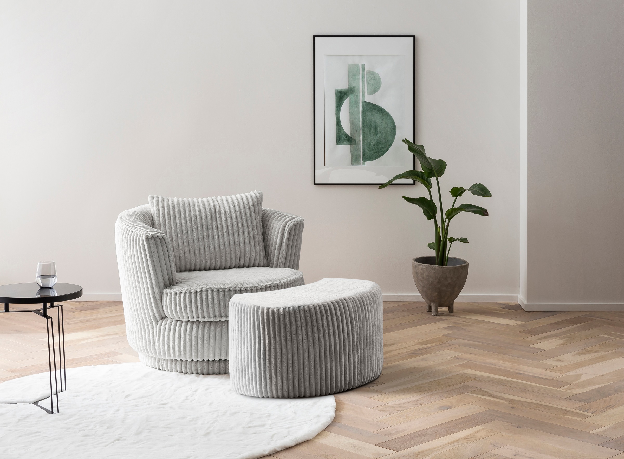 Leonique Drehsessel »MAISIE, Love Seat,Lese-Sessel,Sessel-Set, mit Hocker« günstig online kaufen