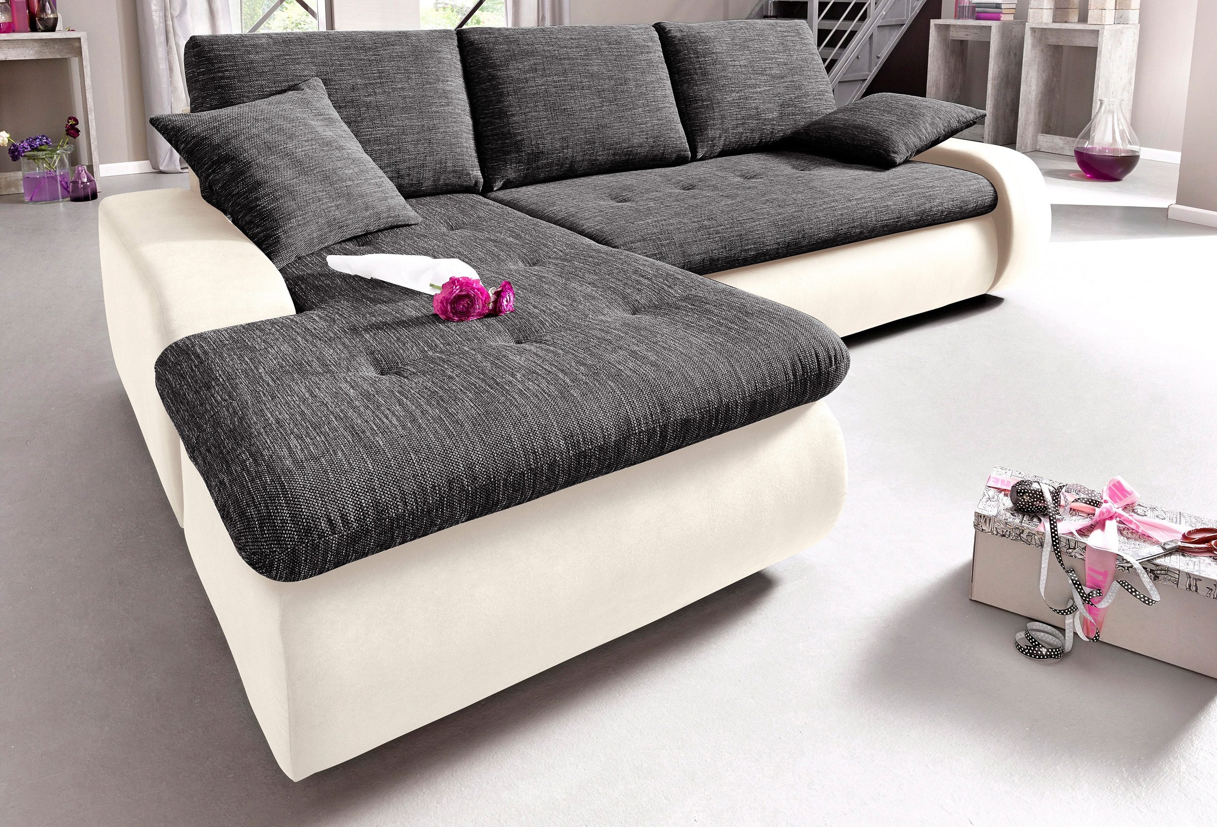 TRENDMANUFAKTUR Ecksofa »Indie, modern und bequem, Materialmix, OTTOs Choic günstig online kaufen