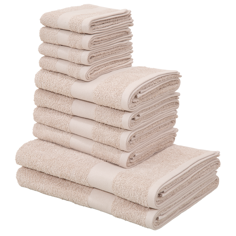 MY HOME Handtuch Set »Melli, 2 Duschtücher 70x140, 4 Handtücher 50x100, 4 Gästetücher 30x50« Set Walkfrottee Handtuchset in dezenten Farben mit...