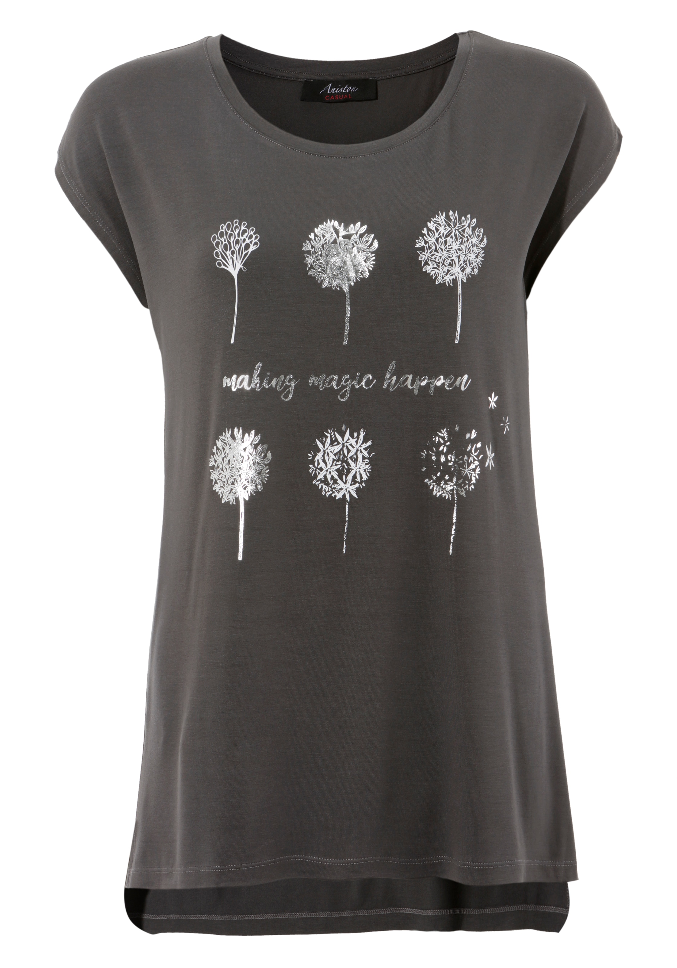 Aniston CASUAL T-Shirt, mit Frontdruck, glitzernder bequem Folienprint kaufen teilweise