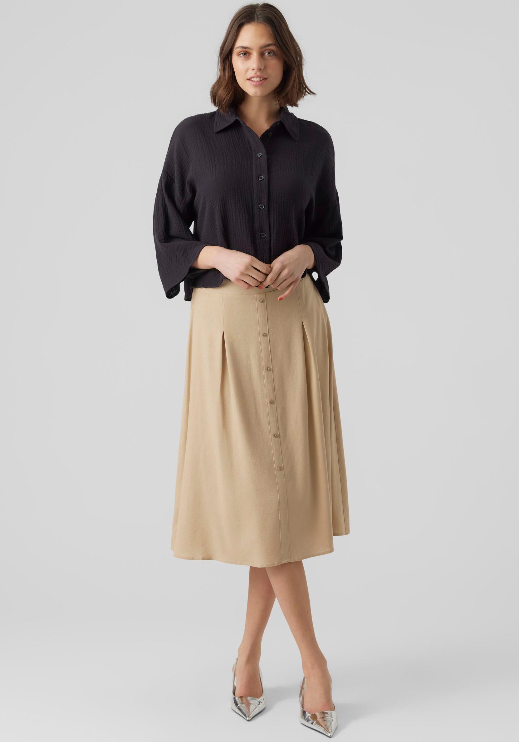 Vero Moda Hemdbluse »VMNATALI CROP SHIRT WVN NOOS« Baumwolle, loose fit