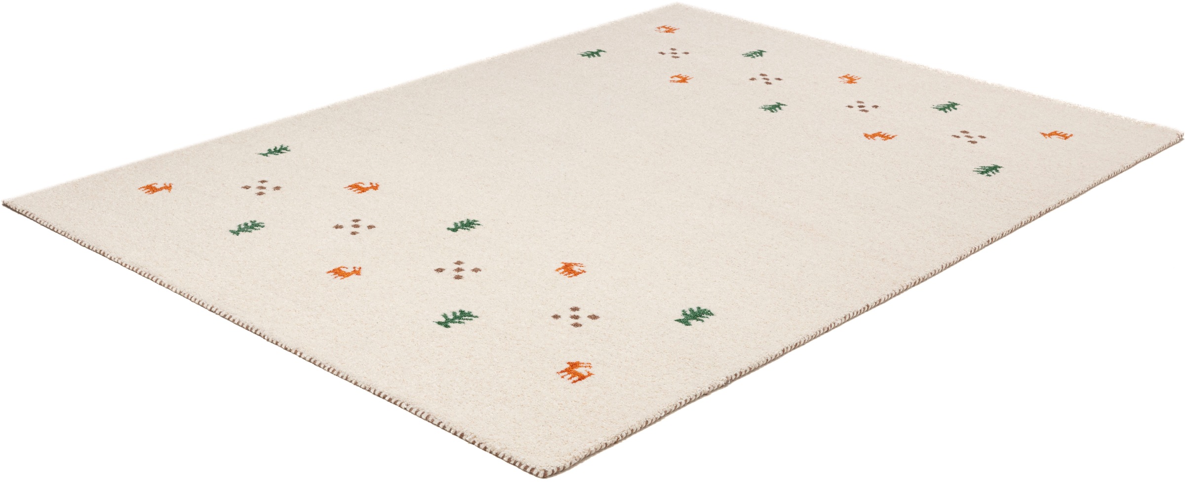 THEKO Wollteppich »Gabbeh Motiv, Handweb Teppich, Tiermotiv, reine Wolle, handgewebt«, rechteckig, 14 mm Höhe, reine Wolle, handgewebt, Wohnzimmer, Schlafzimmer, Esszimmer