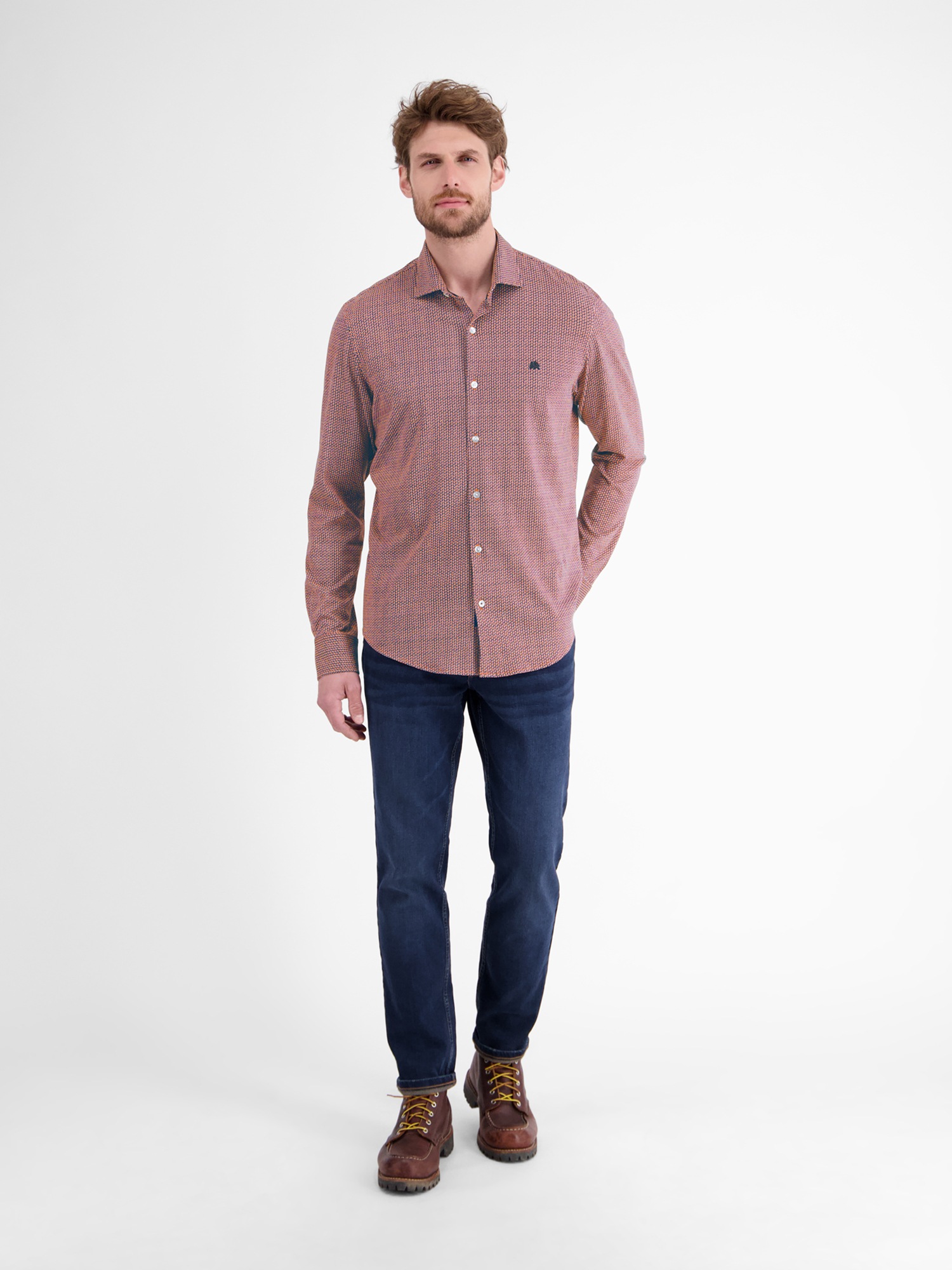 LERROS Karohemd »LERROS Langarmhemd mit Minimal-Karomuster«
