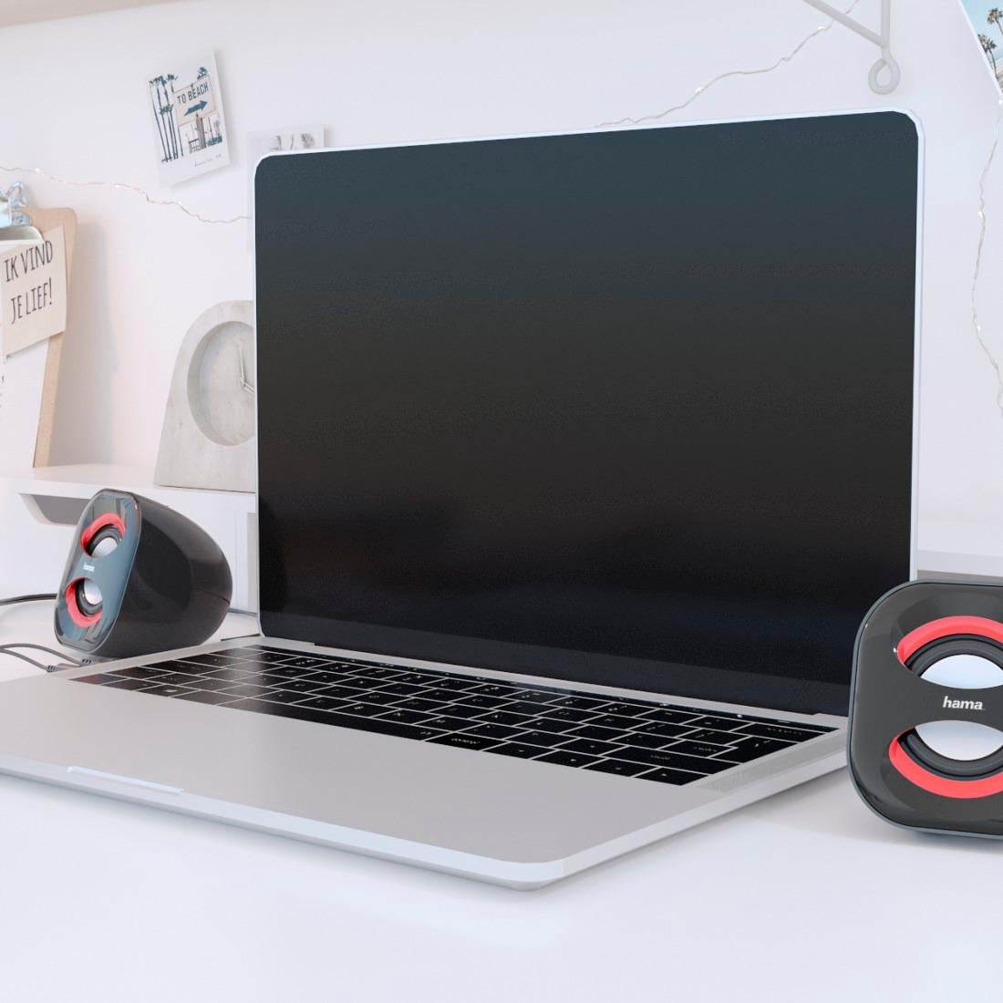 Hama PC-Lautsprecher »Lautsprecher für PC Notebook Tablet- 3,5 mm Klinke USB 3.0 3 W aktiv«