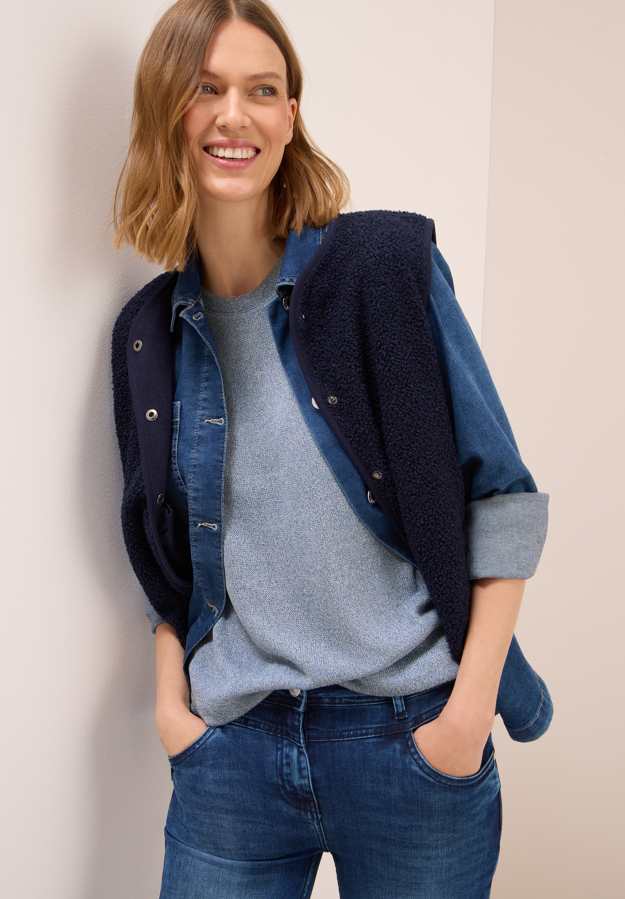 Cecil T-Shirt in feiner Strick Optik