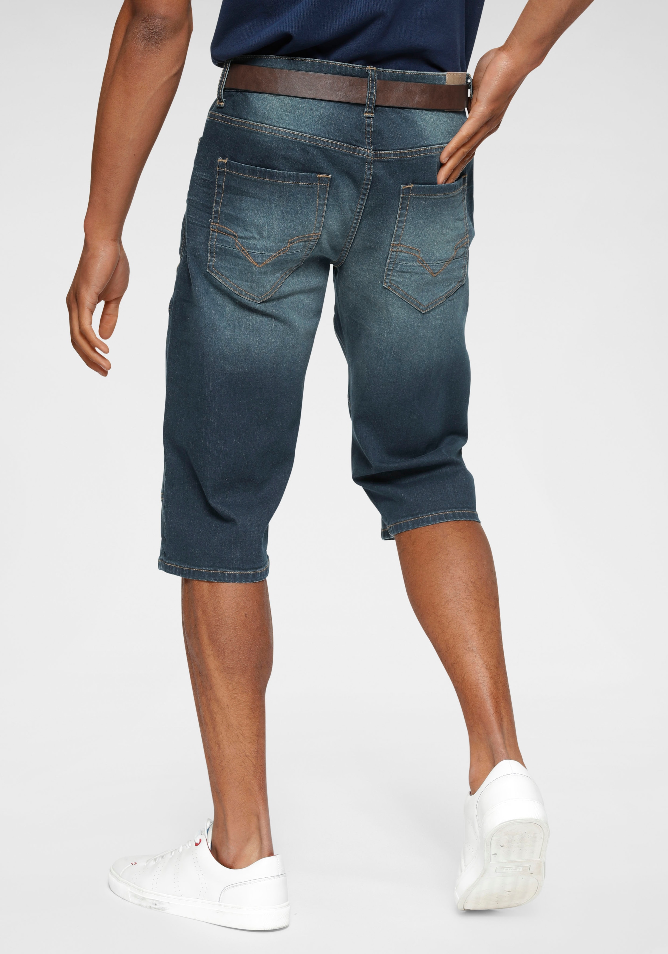 H.I.S Jeansbermudas »HANTZ«, (Set, 2 tlg., mit abnehmbarem Gürtel), Ökologische, wassersparende Produktion durch Ozon Wash