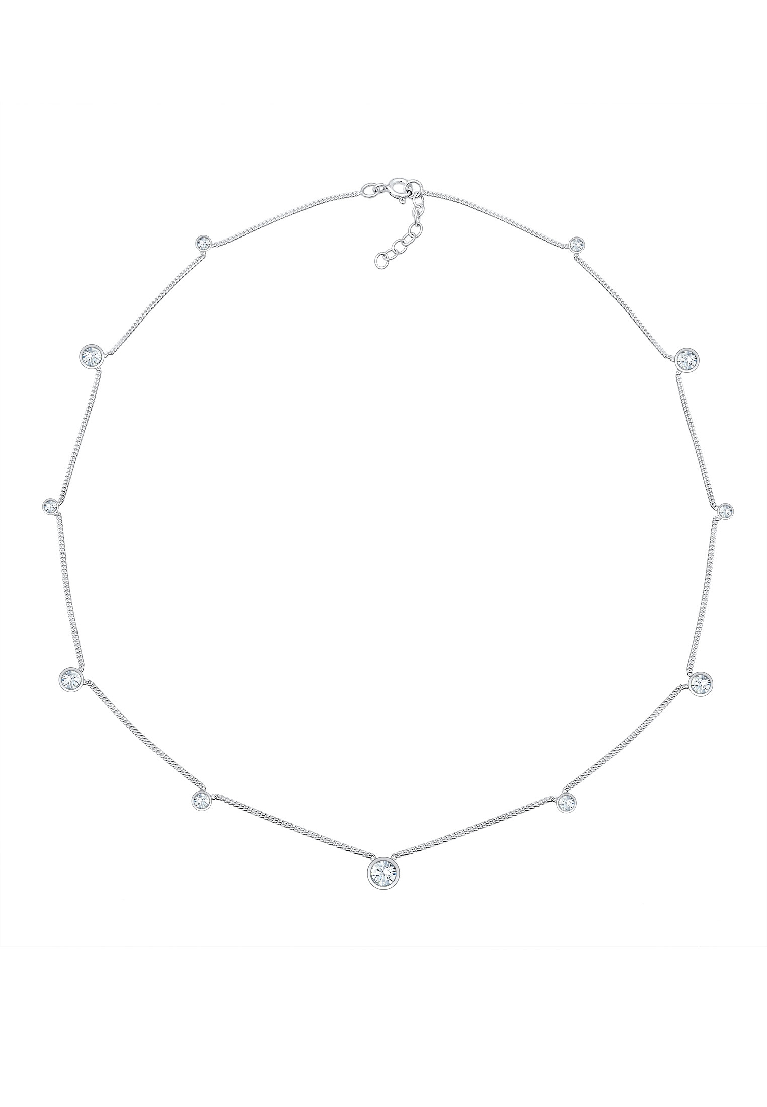 Elli Collierkettchen »Weiß 925 Sterling Silber, mit Kristallen von Swarovski®«