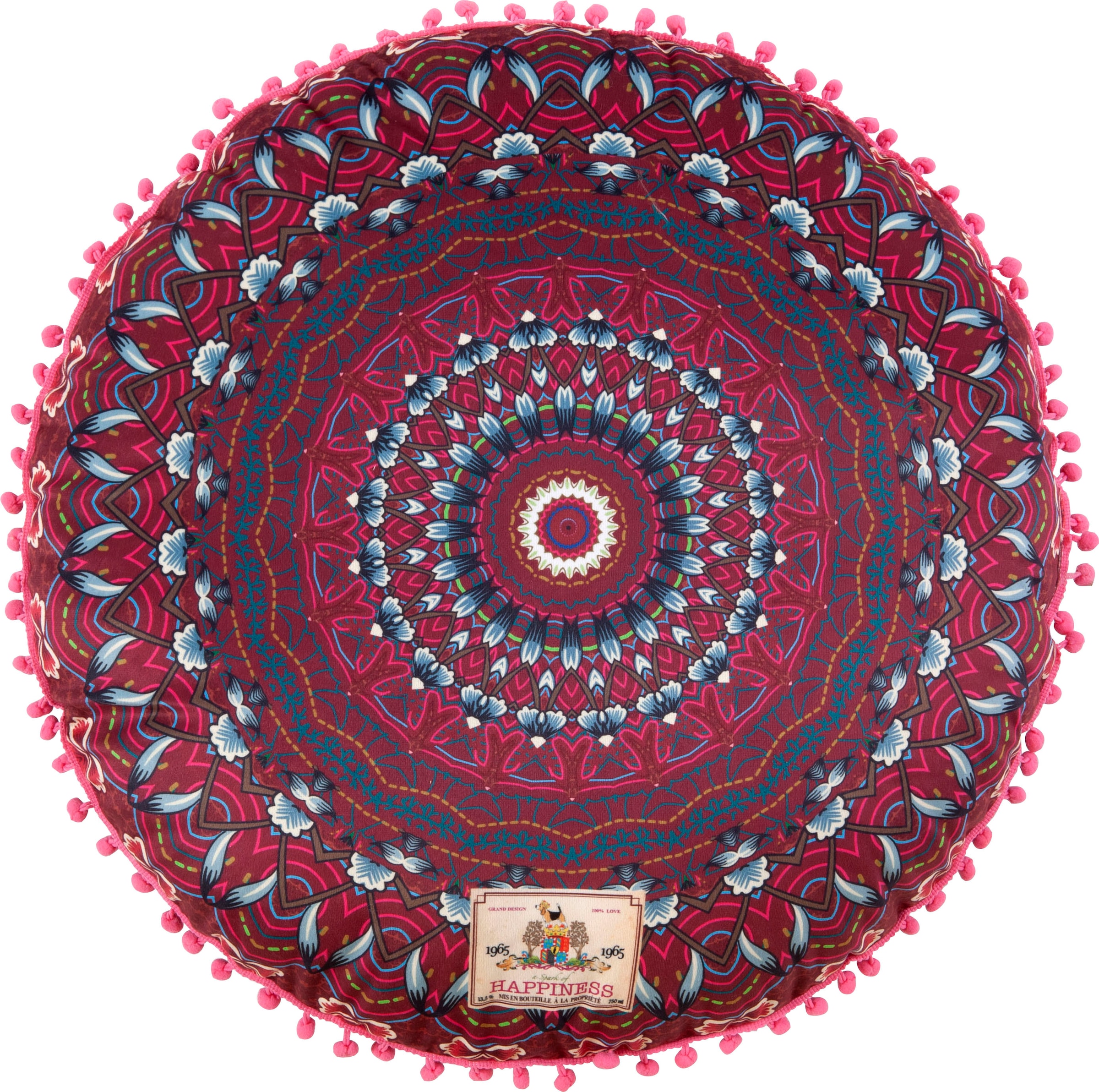 Happiness Dekokissen »Ruby«, Mit Füllung, 1 Stück, Mit Pompoms, Wendeoptik, Sehr Weich, Blumen