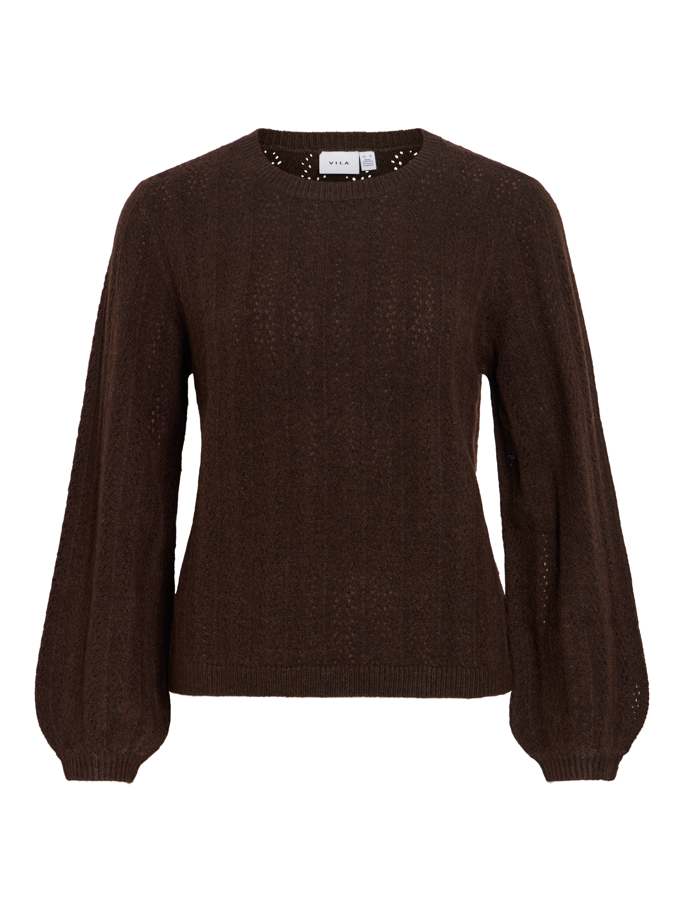 Vila Strickpullover »VILIGA POINTELLE L/S O-NECK TOP -NOOS« Materialmix