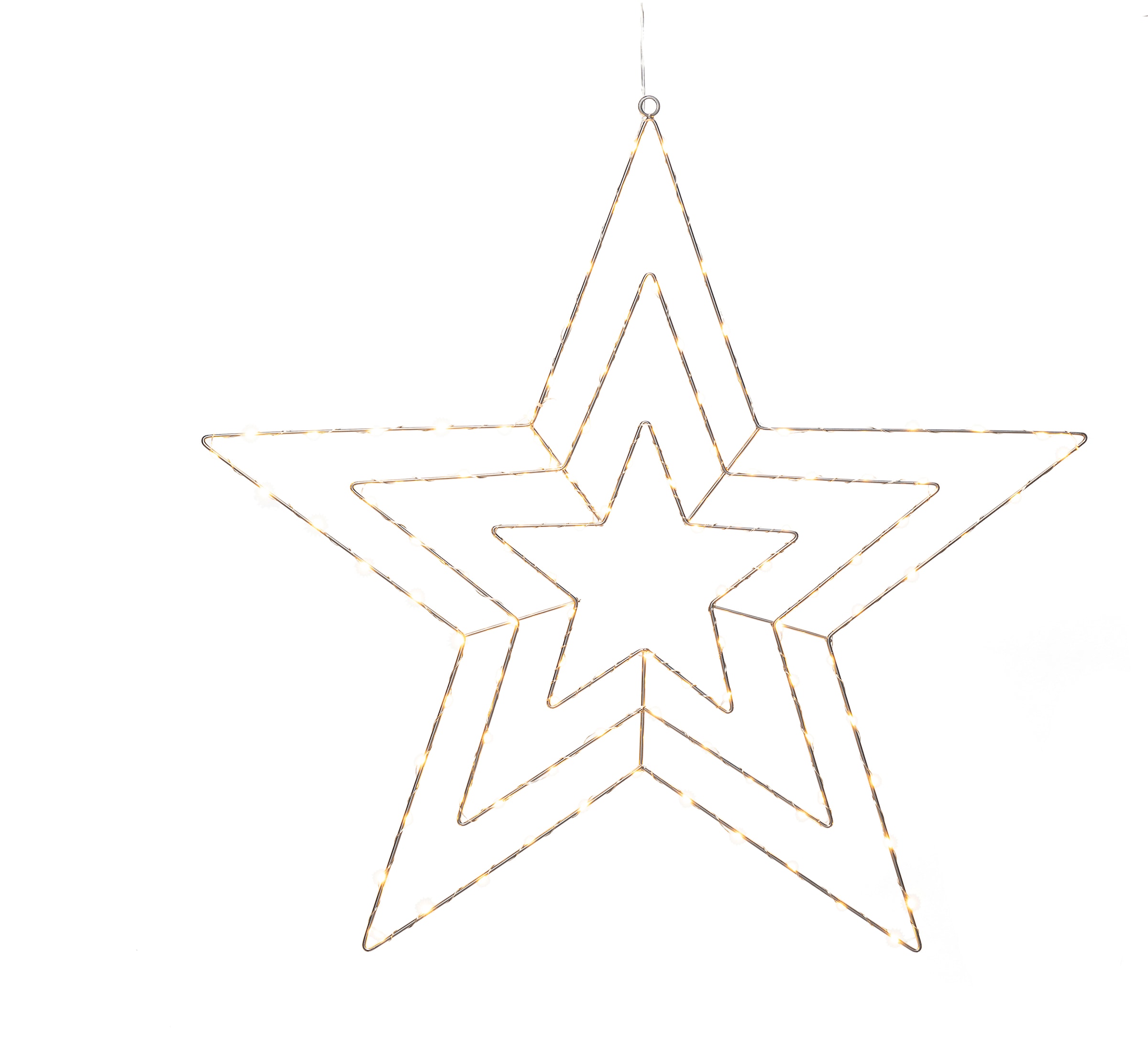 KONSTSMIDE LED Stern »Weihnachtsstern, Weihnachtsdeko«, 112 flammig-flammig, Micro LED Silberstern, Silber