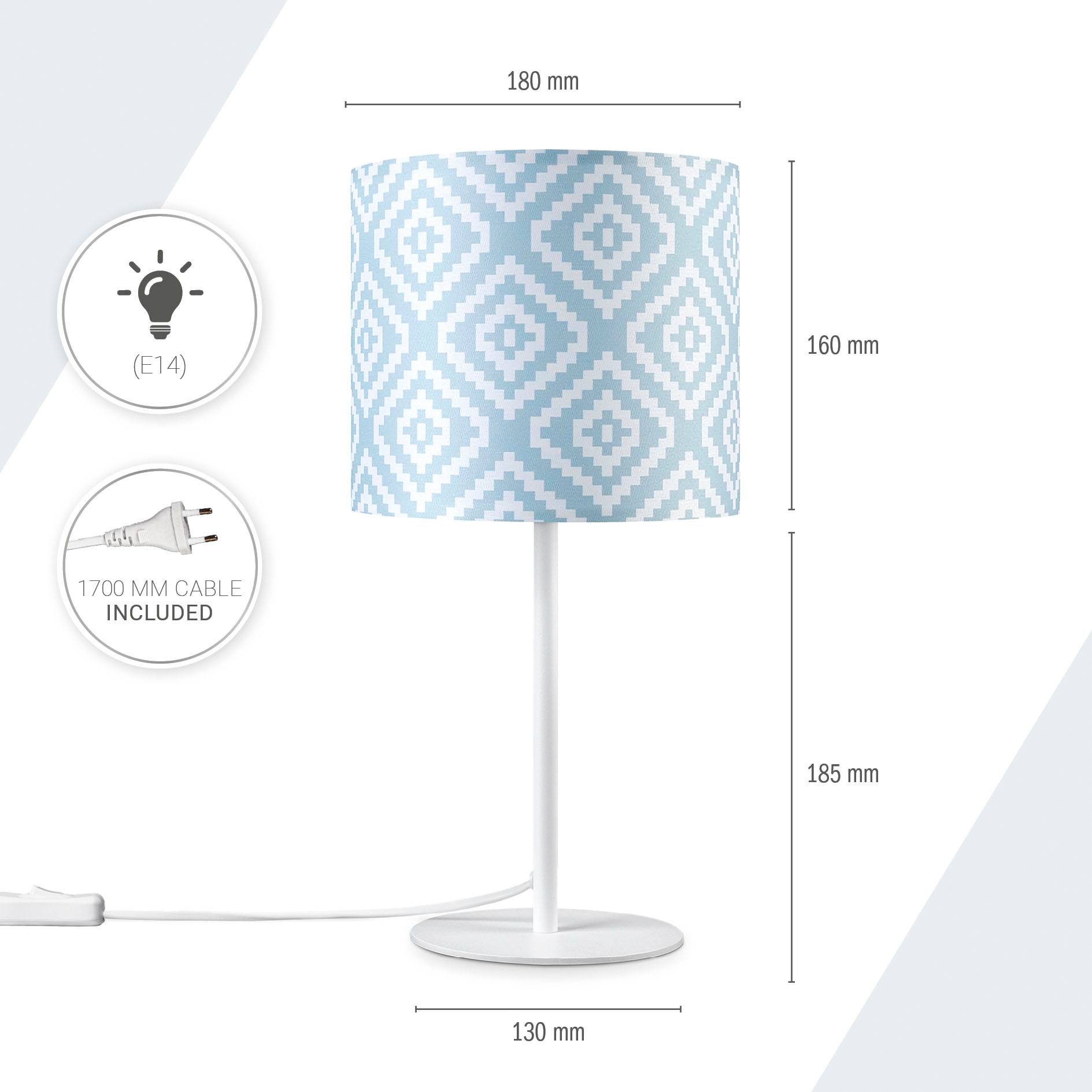 Paco Home Tischleuchte »Luca Stella«, Leuchtmittel E14 | ohne Leuchtmittel, Stoff Nachtlicht Vintage Retro Mit Stecker Modern Nacht